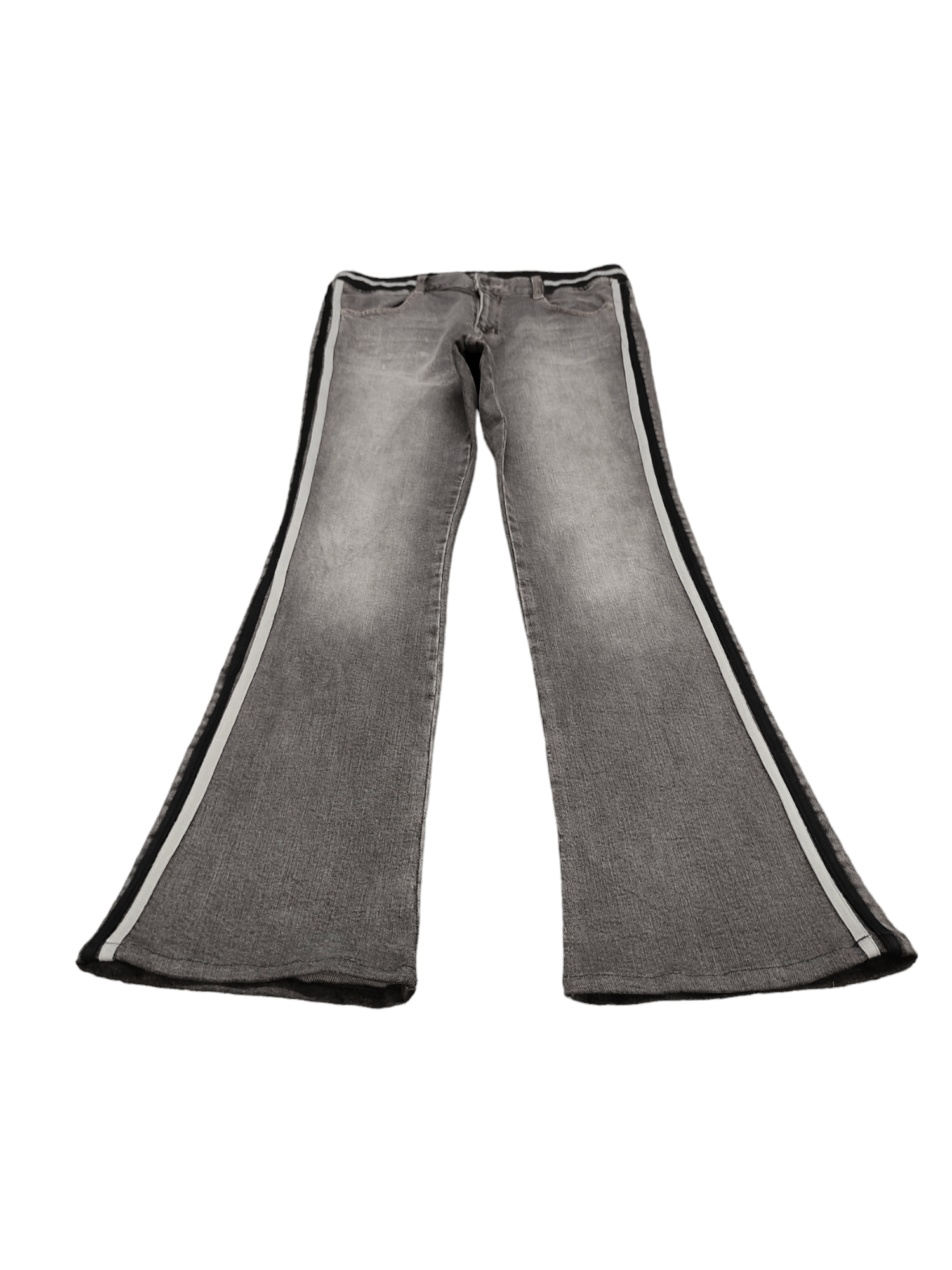 If Six Was Nine Flare Jeans Oririn Side Tape Faded Boot Cut Y2k Mudmax Size US 30 / EU 46 - 3 Thumbnail