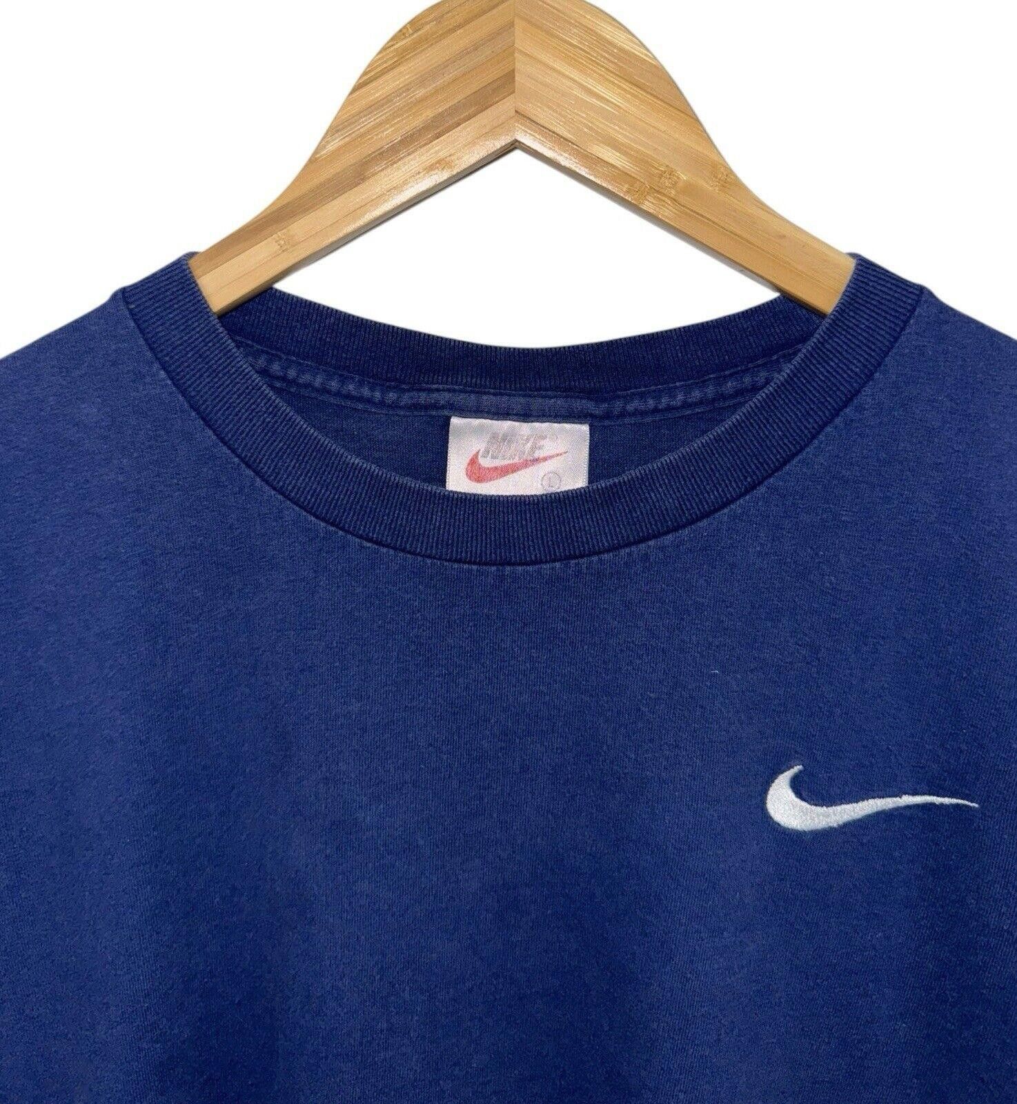 Nike Vintage Nike 90s Navy Blue Essential Swoosh Shirt Kids L Size US XXS / EU 40 - 2 Thumbnail