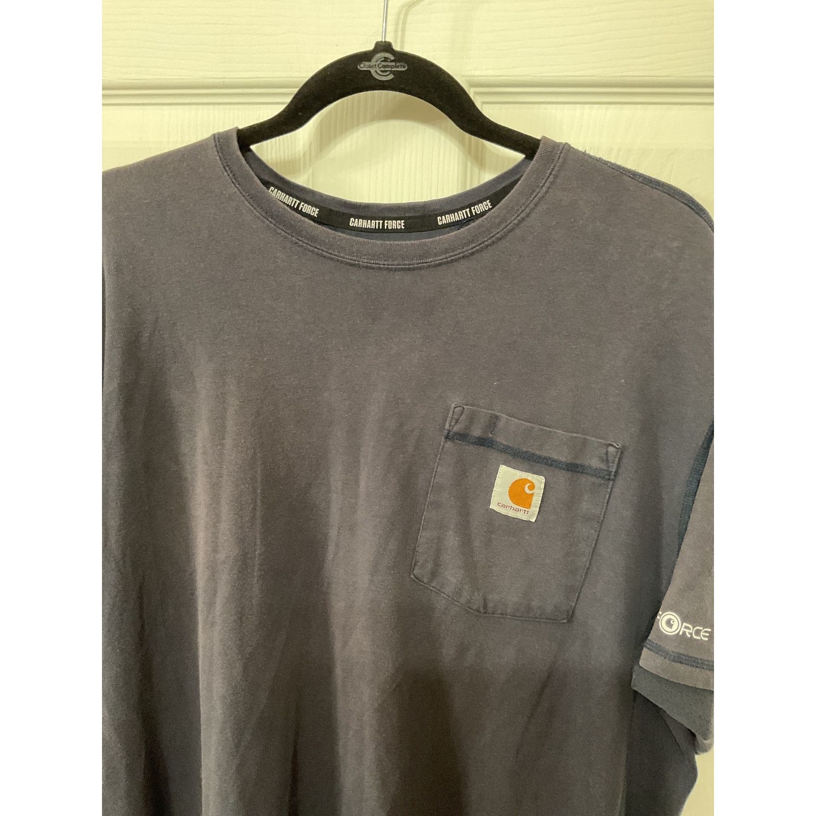 Carhartt Carhartt Men's Fastdry Force Relaxed Navy Pocket Tee,XL Size US XL / EU 56 / 4 - 4 Thumbnail