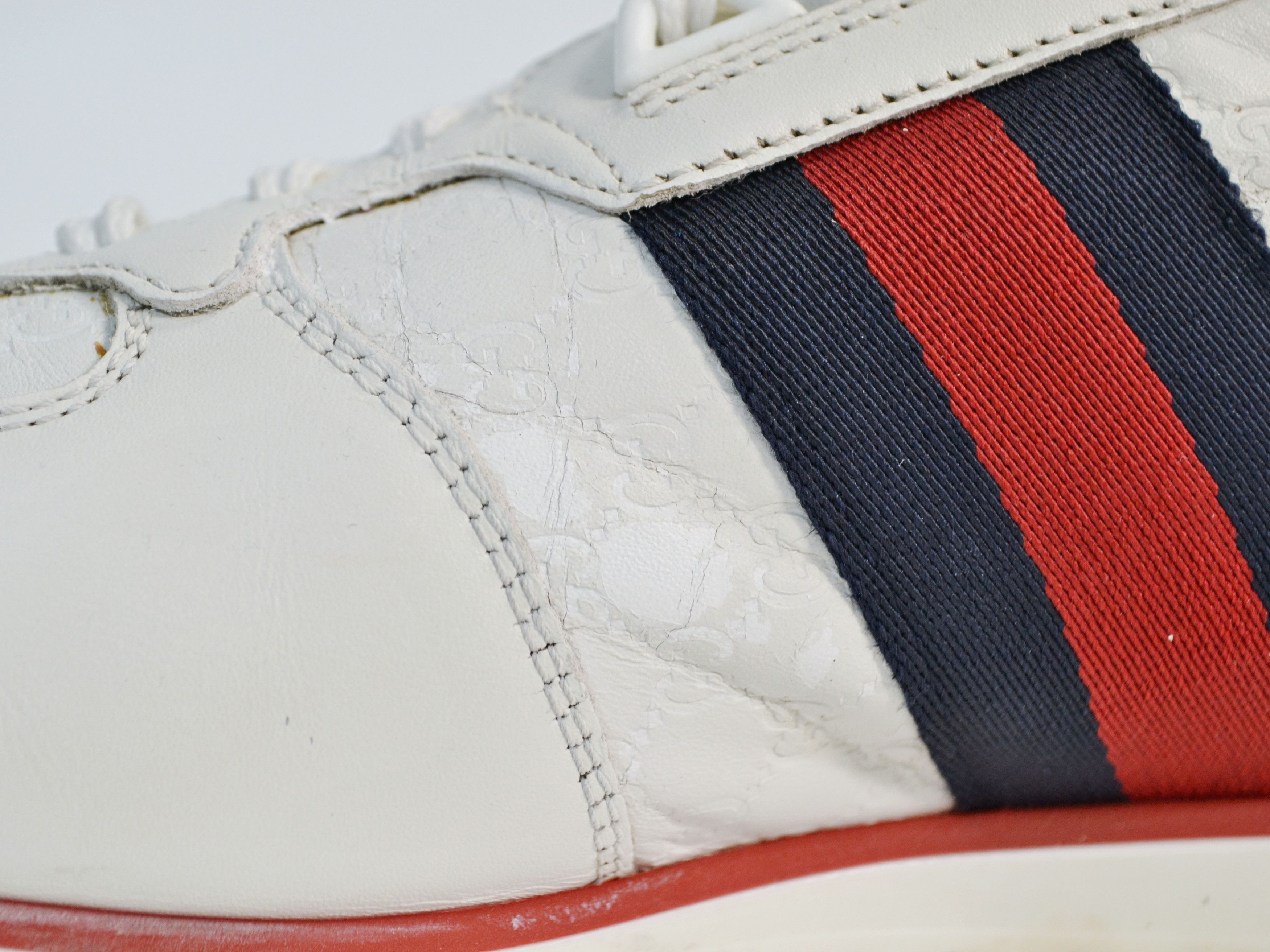 Gucci Gucci Ace SL73 White Monogram Sneakers US8 Size US 8 / IT 38 - 6 Thumbnail
