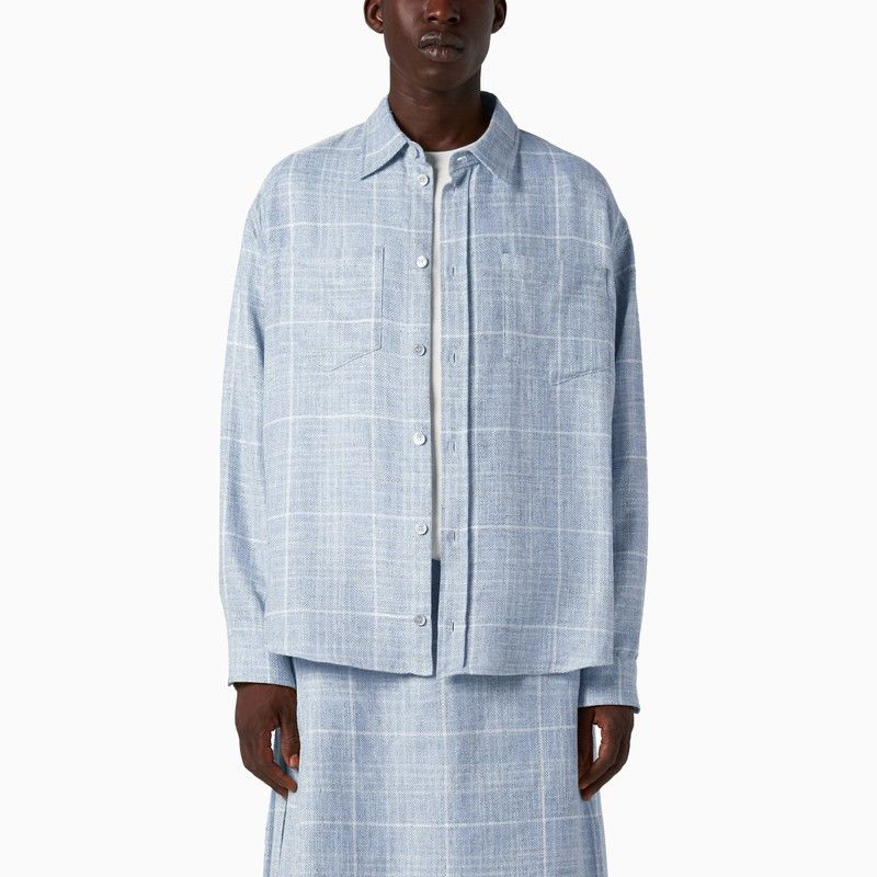 image of 1989 Studio Flannel Shirt Sky Blue in Light Blue, Men's (Size 2XL)