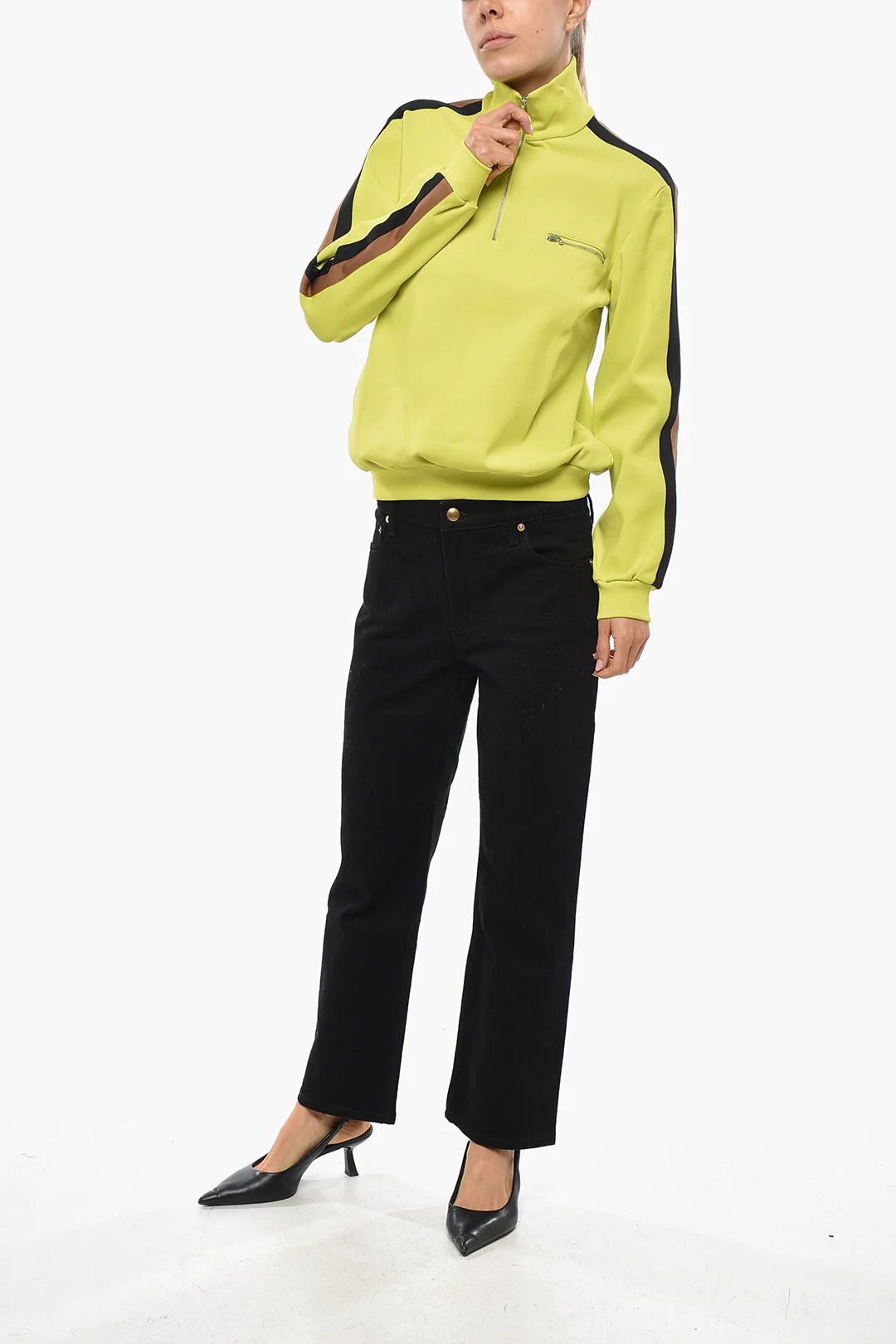 Tory Burch og1mm0426 Nylon Sweatshirt in Yellow Size XS / US 0-2 / IT 36-38 - 4 Thumbnail