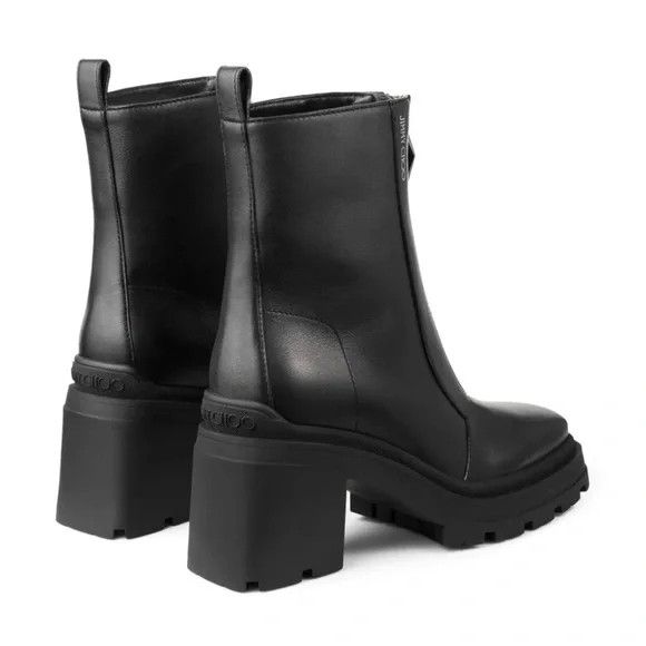 Jimmy Choo Jimmy Choo Womens Eugenie 80 Black Leather Ankle Boots Size US 5 / IT 35 - 4 Thumbnail