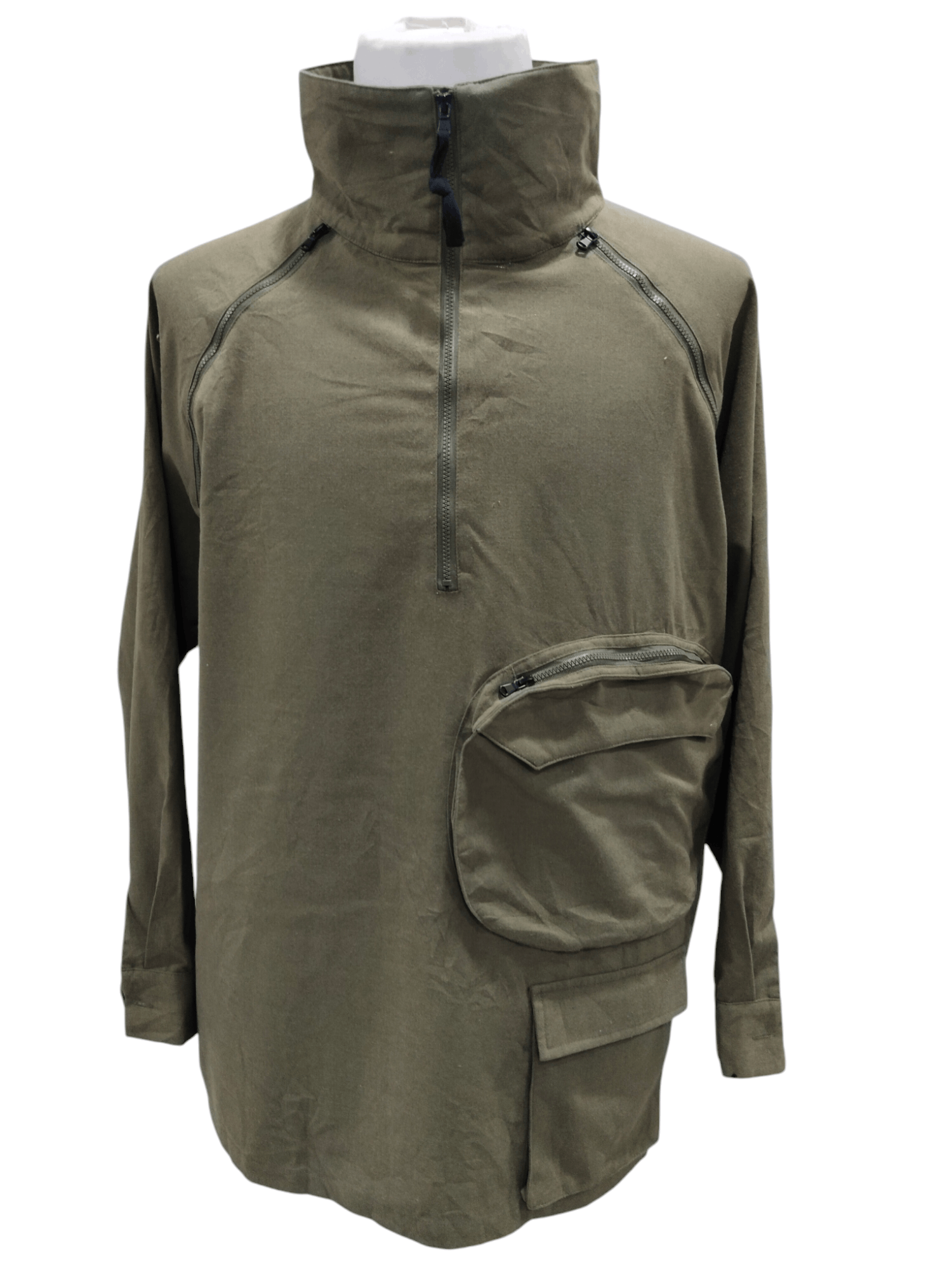 Japanese Brand × RIPVANWINKLE Rare Patterntorso Cotton Olive Green Punkstyle Light Jacket Size US XXL / EU 58 / 5 - 1 Thumbnail