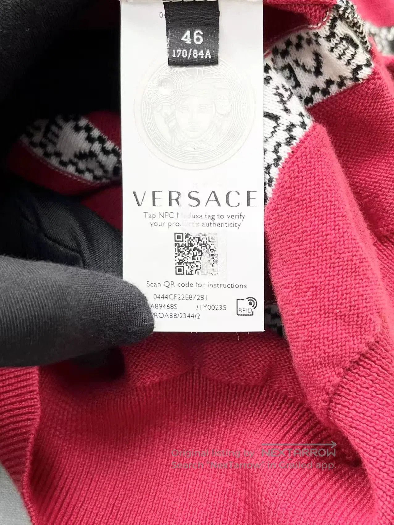 Versace versace red striped logo knit top. Size L / US 10 / IT 46 - 5 Thumbnail