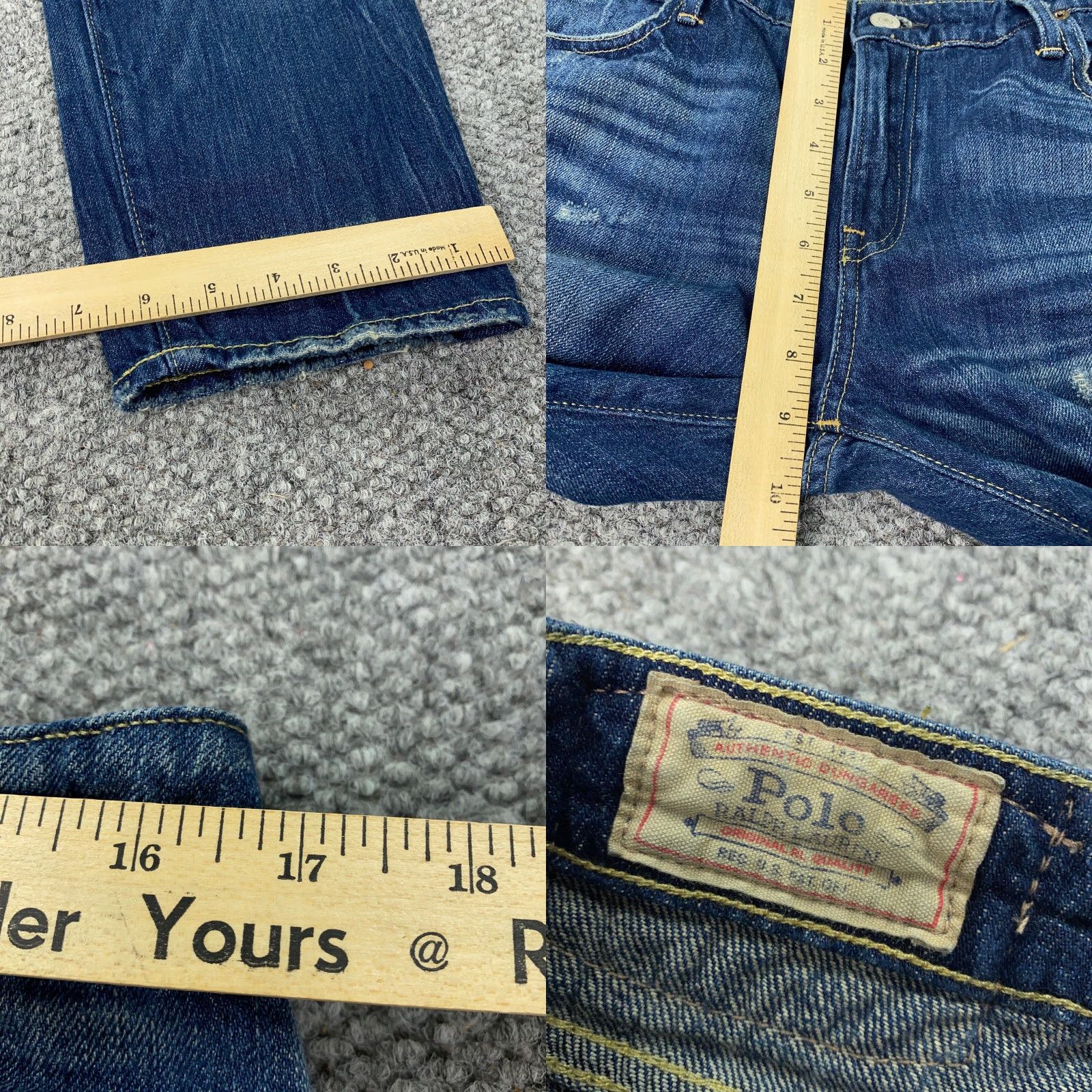 Polo Ralph Lauren VINTAGE Polo Ralph Lauren Jeans Womens Size 30 Slim Boyfriend Distressed Mid Rise Blue Denim Size 33" - 8 Thumbnail