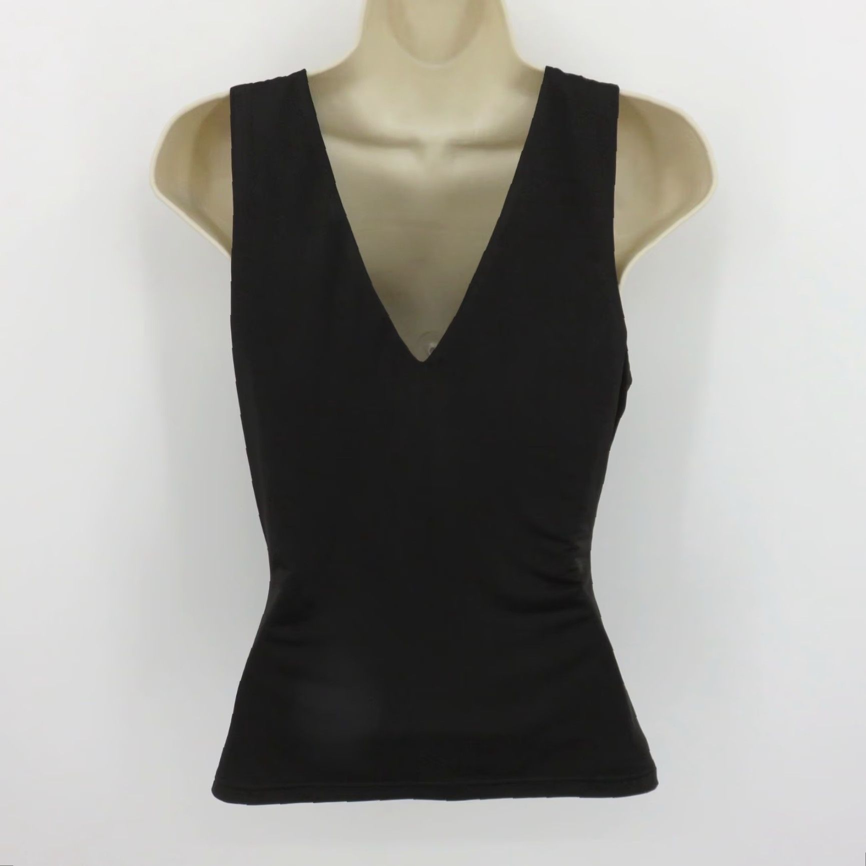 Bebe Bebe Tank Top Shirt Blouse Women S Black Deep V Neck Rhinestone Bling Sleeveless Pullover Size S / US 4 / IT 40 - 4 Thumbnail