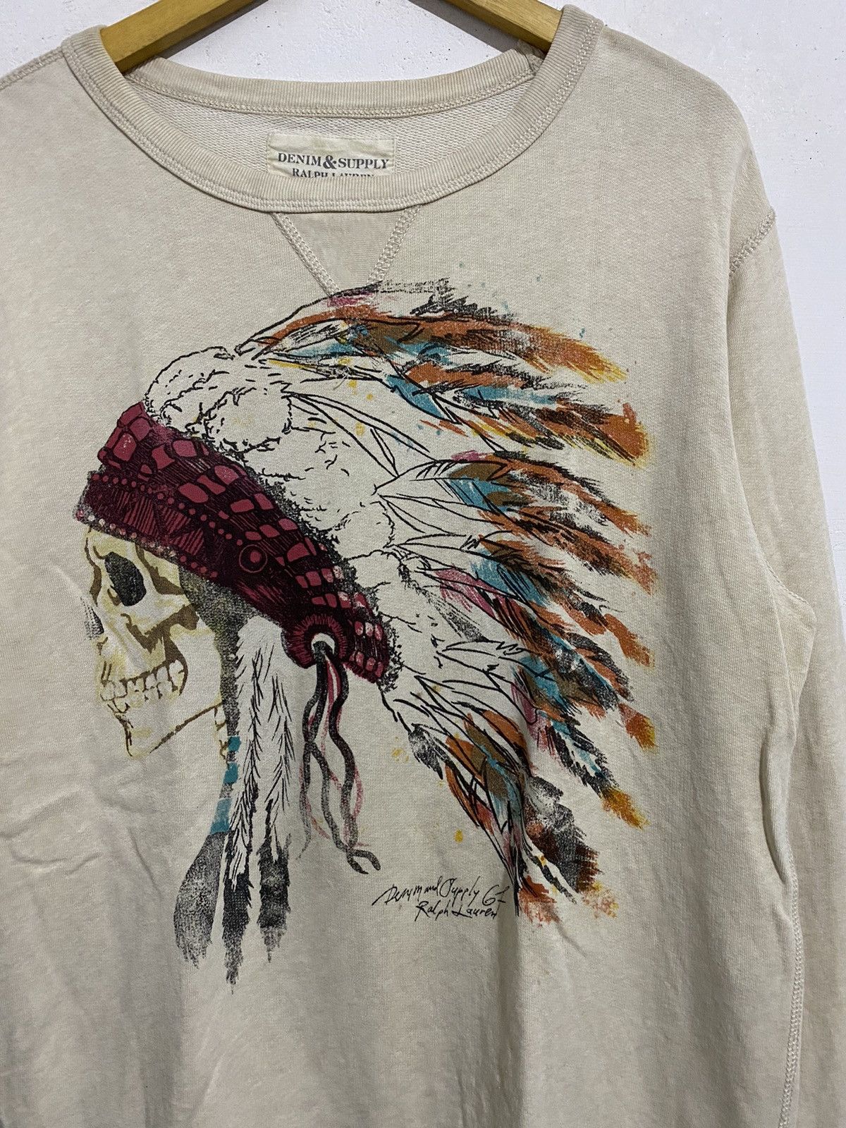 14th Addiction lDenim & Supply Indian Skull Sweatshirt Size US S / EU 44-46 / 1 - 2 Thumbnail