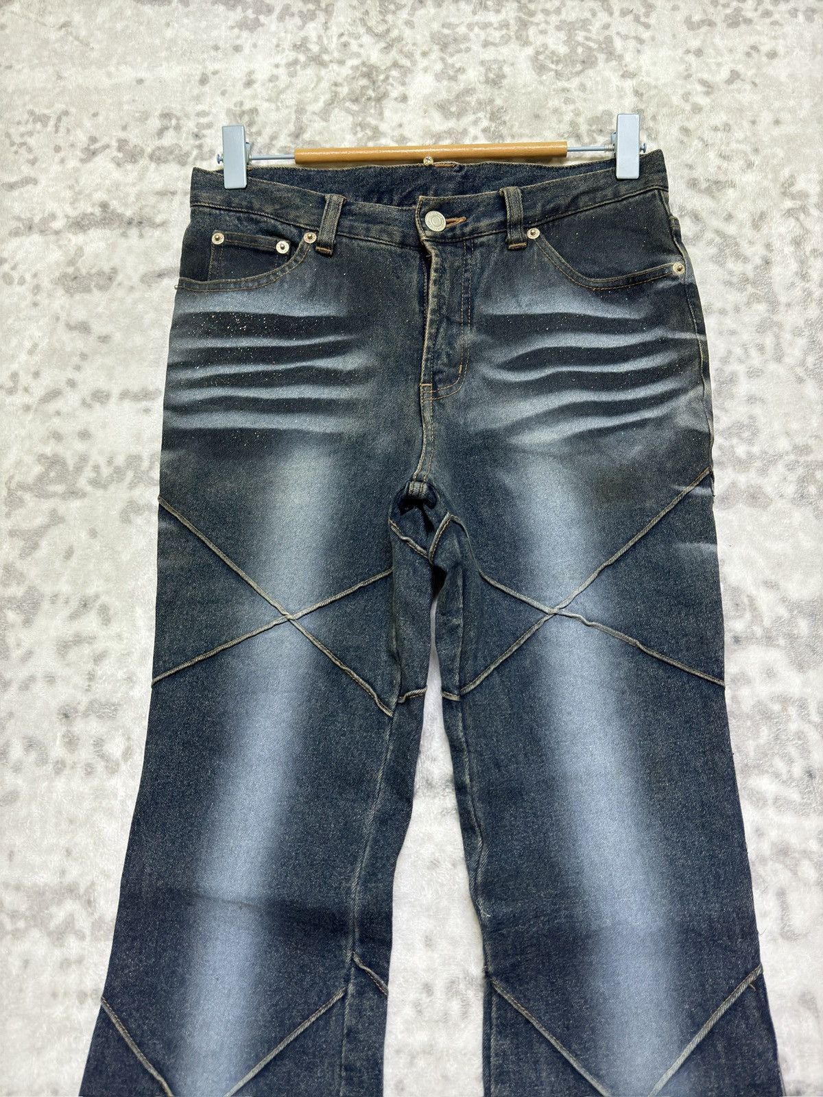 Japanese Brand Y2K Japan Archive Design Stitch Acid Washed Denim Size 27" / US 4 / IT 40 - 3 Thumbnail