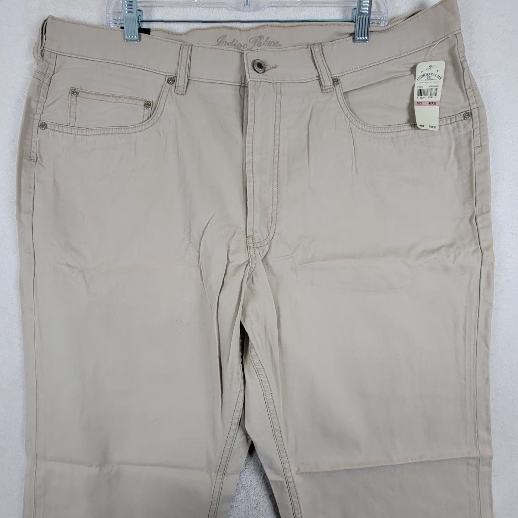Vintage Indigo Palms Men's Khaki Dress Pants Classic Fit 42x32 Pant Tan Size US 42 / EU 58 - 2 Thumbnail