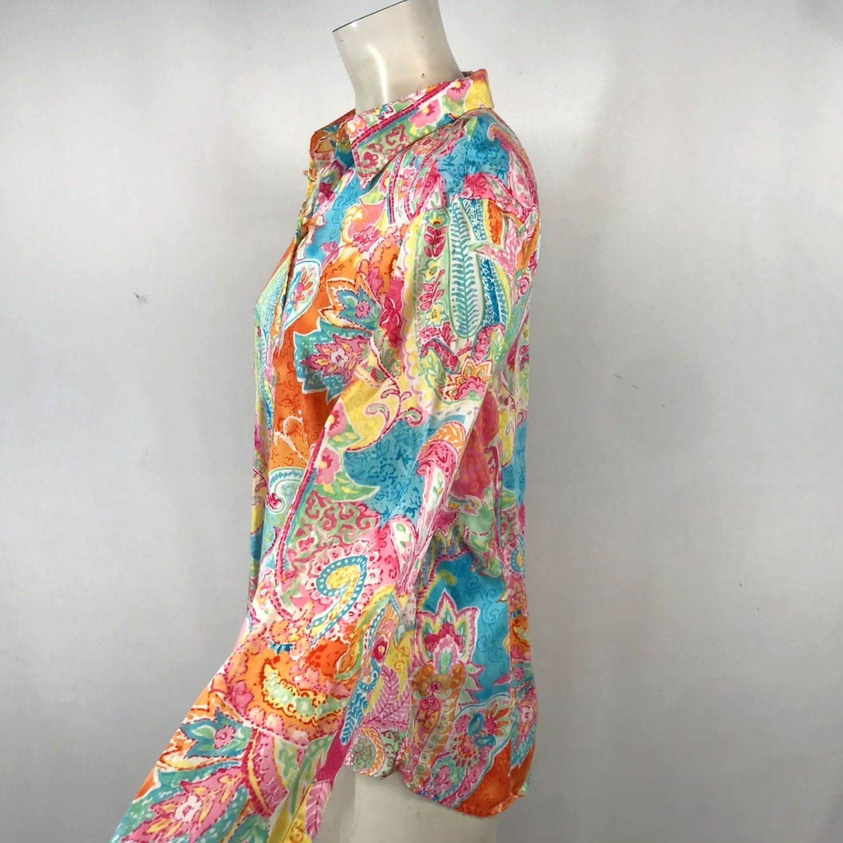 Chaps Chaps Top Womens XL WOMEN MULTICOLOR LONG SLEEVE COLLARED BUTTON COTTON Size XL / US 12-14 / IT 48-50 - 4 Thumbnail