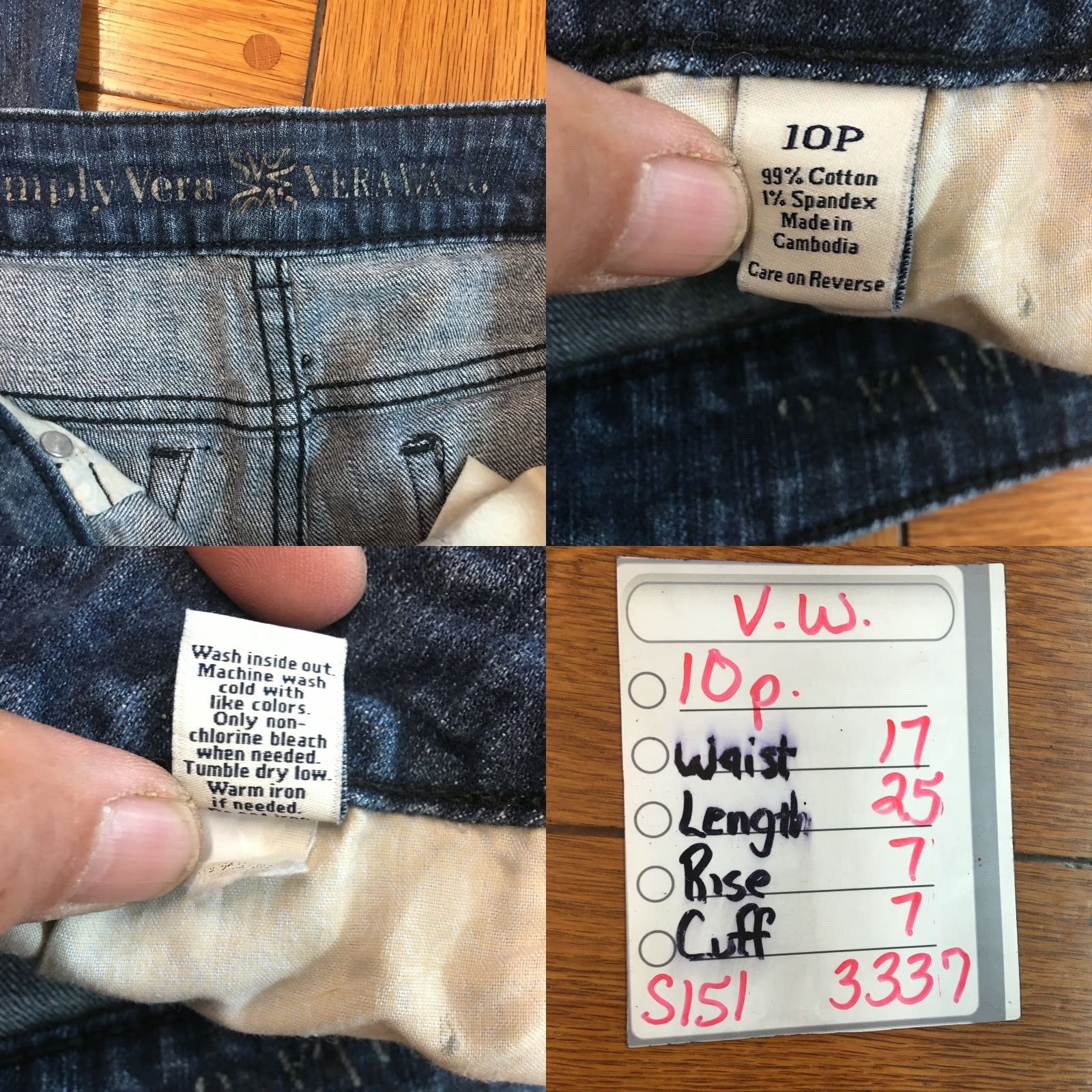 Vintage VINTAGE Simply Vera Vera Wang Womens Jeans Low Rise Stretch Blue Denim Size 10P 34x25 Size 32" / US 10 / IT 46 - 8 Thumbnail