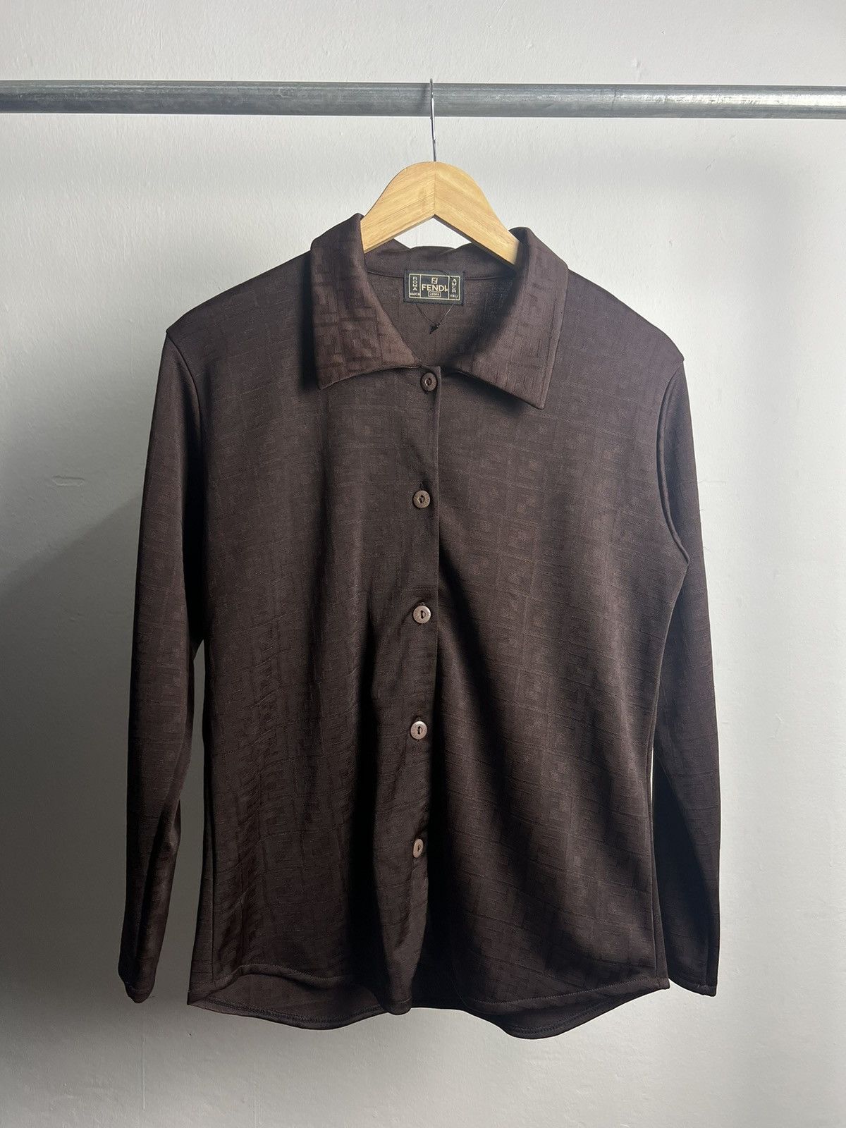 Fendi × Vintage Vintage Fendi Monogram FF Shirts Button-Up Size L / US 10 / IT 46 - 1 Thumbnail