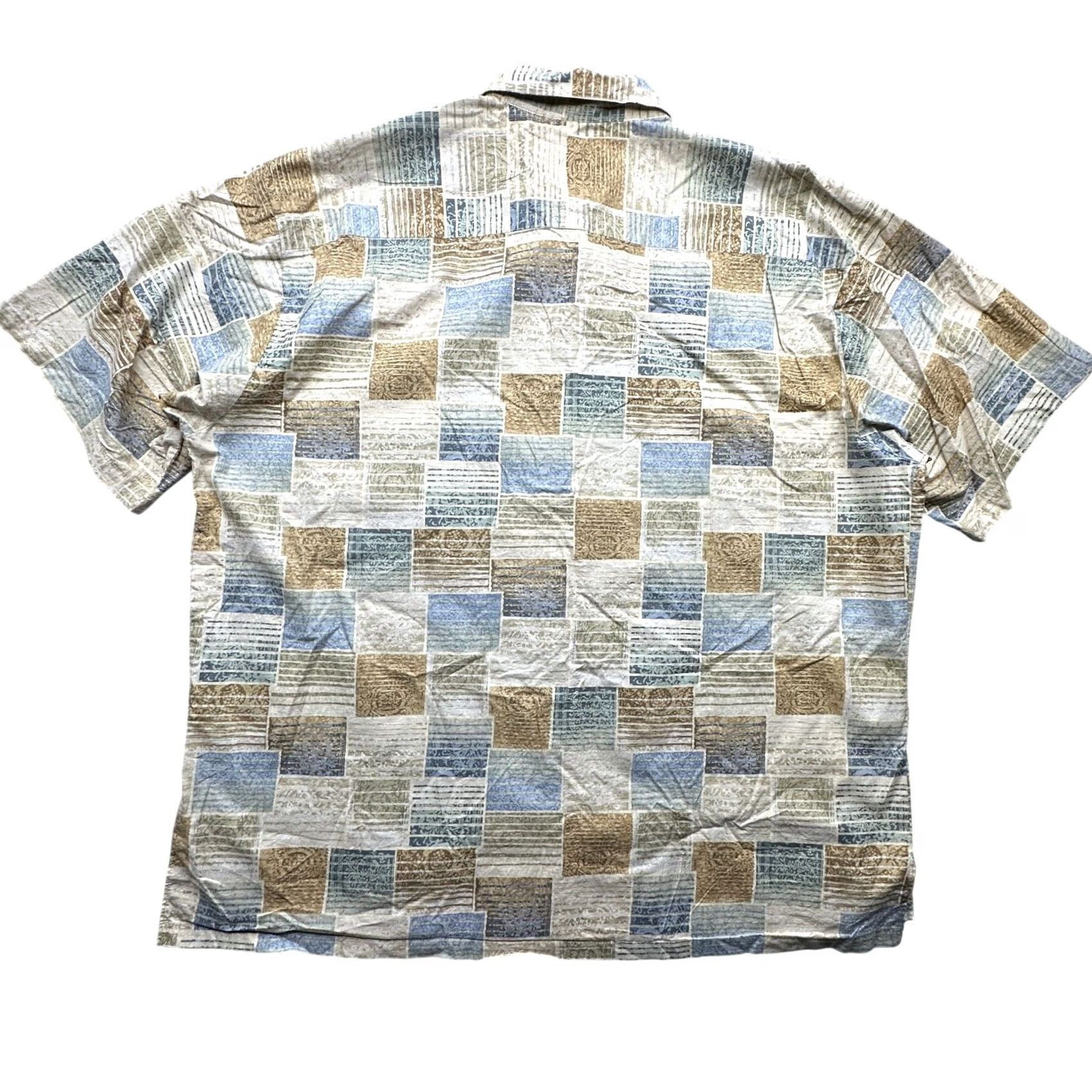Tori Richard Tori Richard Honolulu Hawaiian Button-Up Shirt Mens 2XL Abstract Geometric USA Brown Blue Size US XXL / EU 58 / 5 - 2 Thumbnail