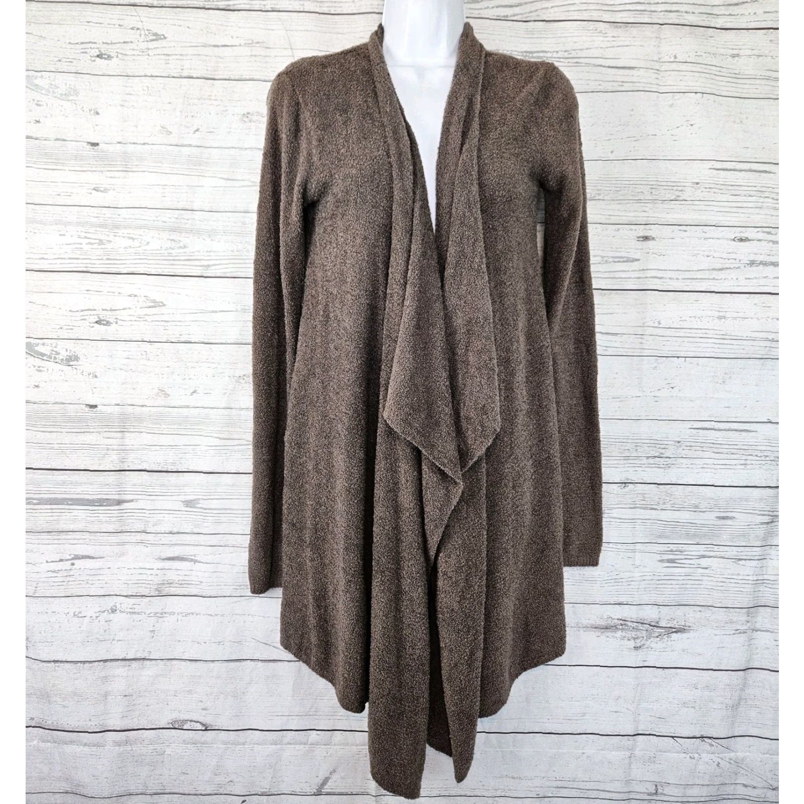 Vintage Barefoot Dreams Cardigan Womens S/M Gray Long Sleeve Knit Nylon Rayon Winter Fall Spring Size S Cardi Size S / US 4 / IT 40 - 2 Thumbnail