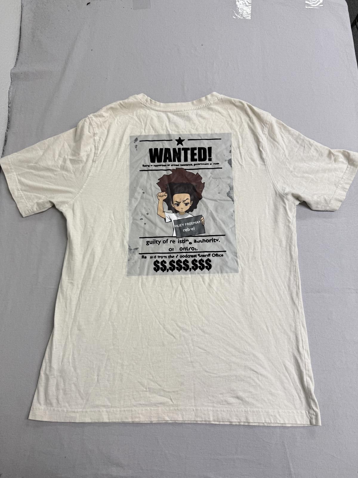 Other TV The Boondocks T-shirt Huey Freeman Wanted Poster- Large Size US L / EU 52-54 / 3 - 3 Thumbnail