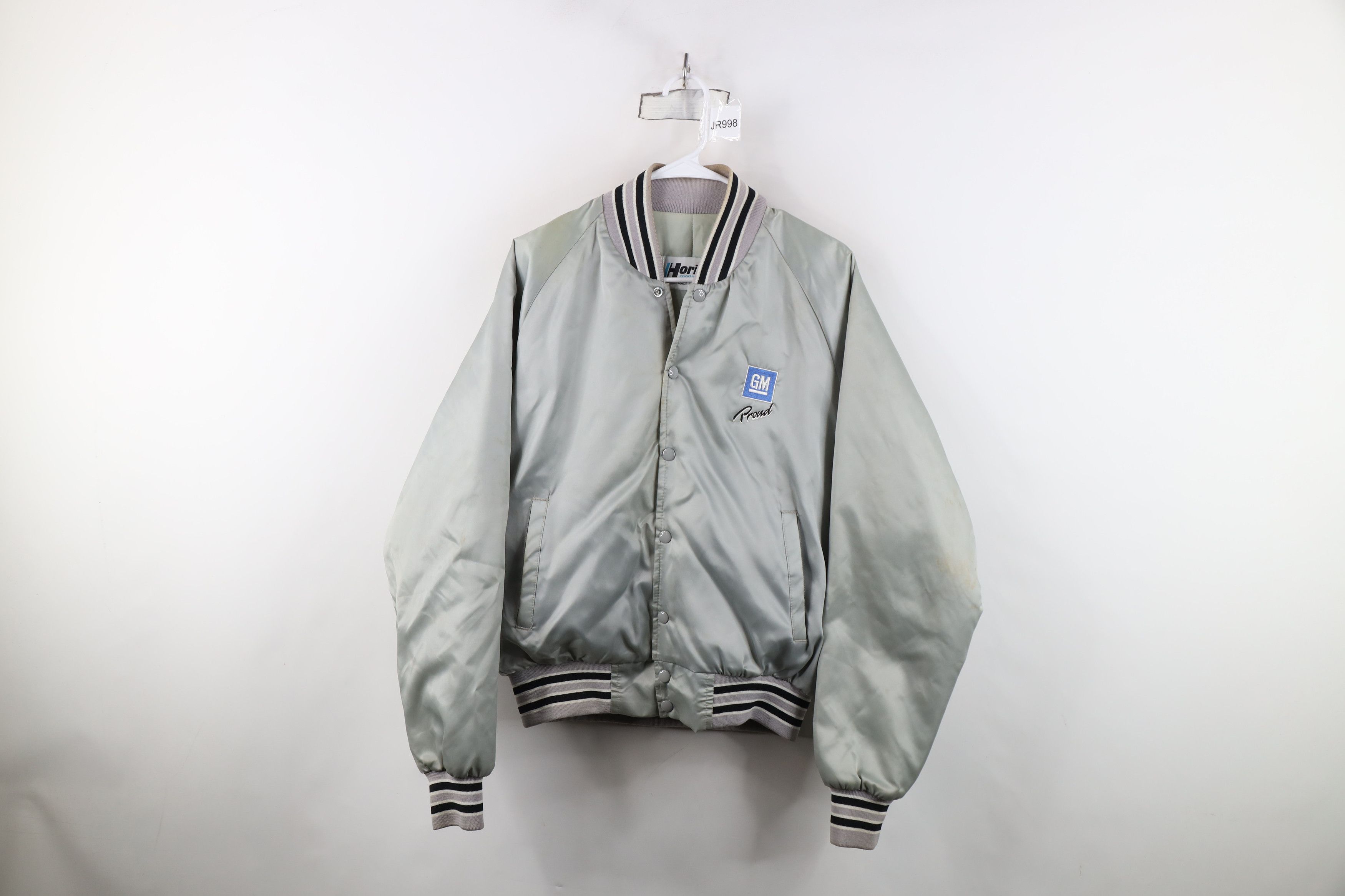Vintage Vintage 80s General Motors GM Bomber Jacket Silver USA Size US M / EU 48-50 / 2 - 1 Thumbnail