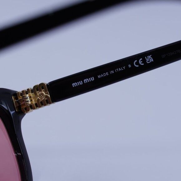 Miu Miu Miu Miu MU12ZSF 16K1D0 Sunglasses Black Aviator Frame Size ONE SIZE - 8 Thumbnail