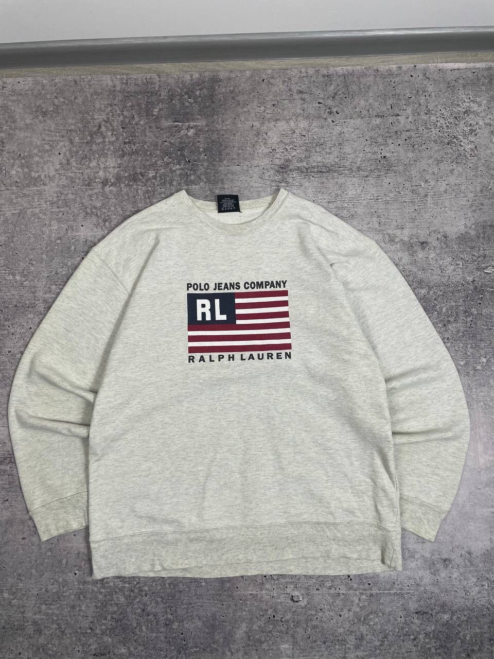 Polo Ralph Lauren Vintage Polo Jeans Company USA Flag Logo Sweatshirt Y2K Size US XL / EU 56 / 4 - 1 Thumbnail