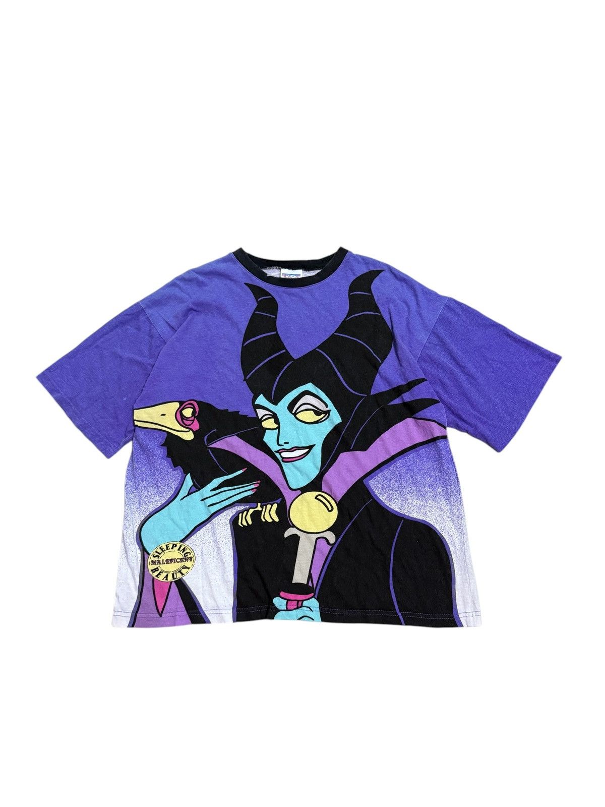Disney × Vintage VINTAGE 90s MALEFICENT OVERPRINT TEE Size US XL / EU 56 / 4 - 1 Thumbnail