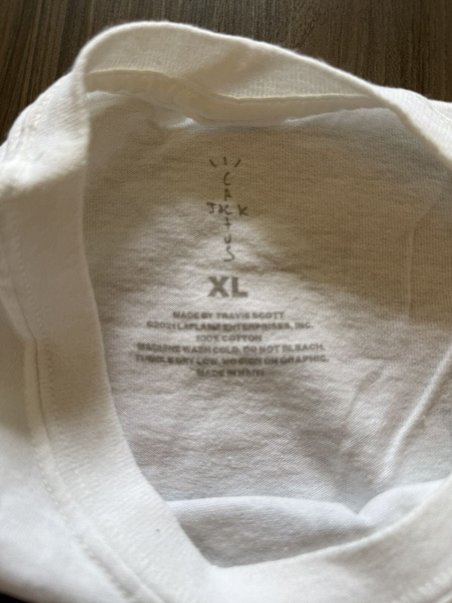 Fragment Design × Kaws × Travis Scott Travis Scott Cactus Jack Utopia Graphic T Shirt XL Cream Size US XL / EU 56 / 4 - 2 Thumbnail