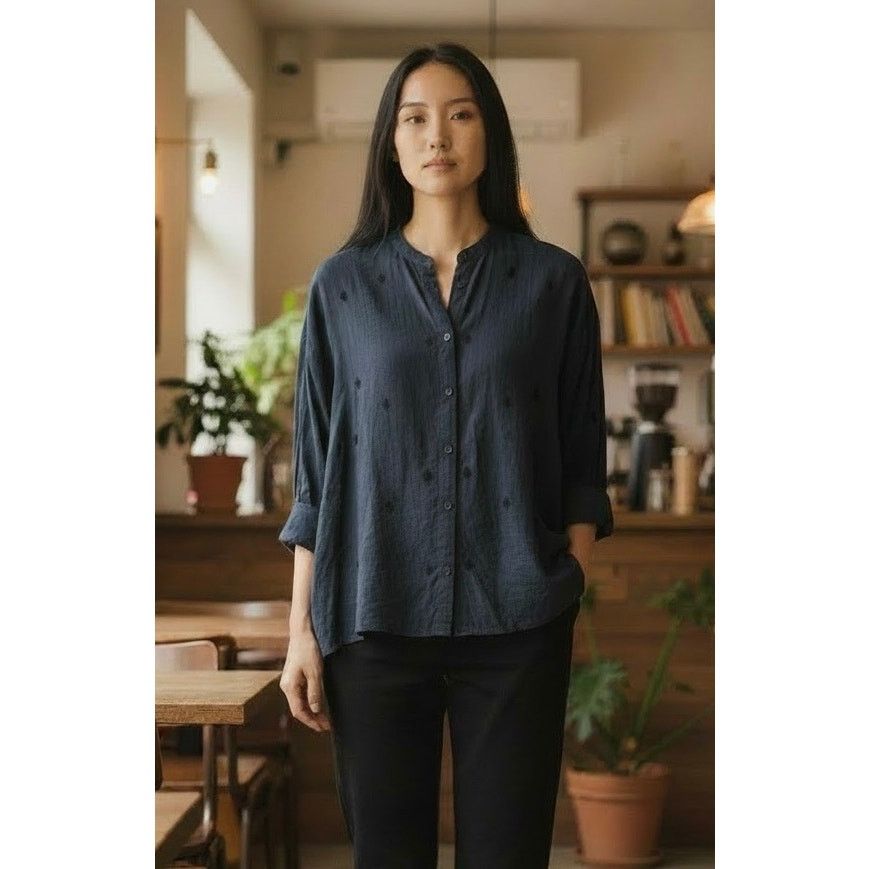 Pas de Calais Pas de Calais Embroidered Diamond Print Blouse size XS Size XS / US 0-2 / IT 36-38 - 1 Thumbnail