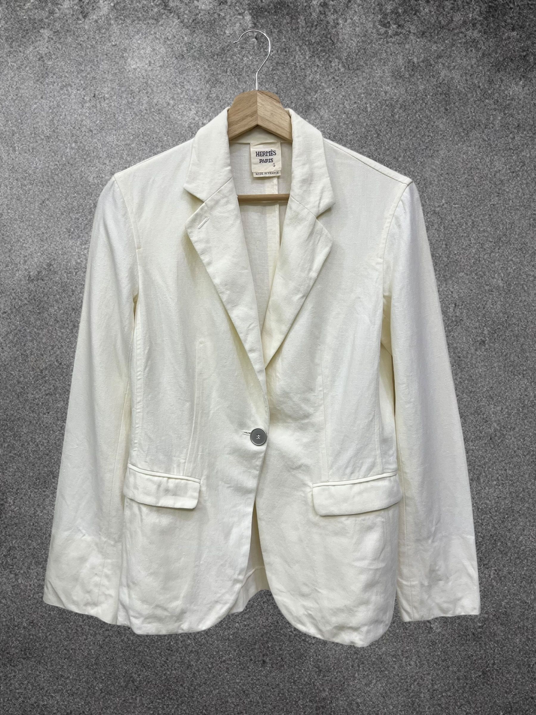 Hermes Authentic Vintage Hermès Linen Blazer Size S / US 4 / IT 40 - 1 Thumbnail