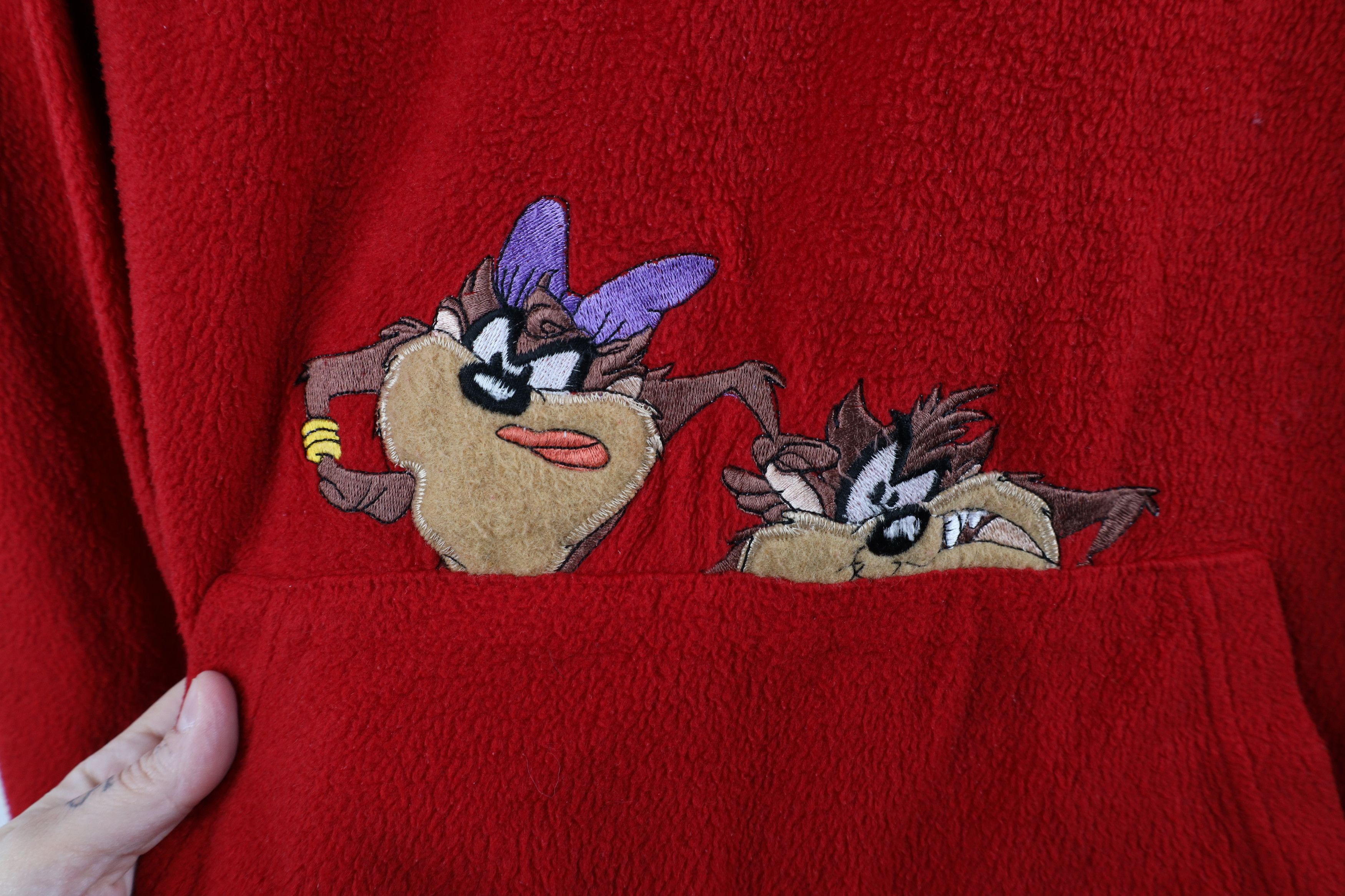 Vintage Vintage 90s Looney Tunes Maker Taz She Devil Fleece Hoodie Size 4XL / US 24-26 - 4 Thumbnail