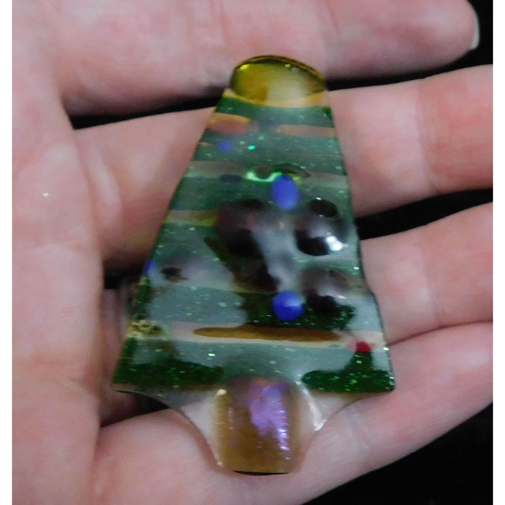 Handmade Unique Handmade Glass Christmas Tree Brooch Size ONE SIZE - 4 Thumbnail