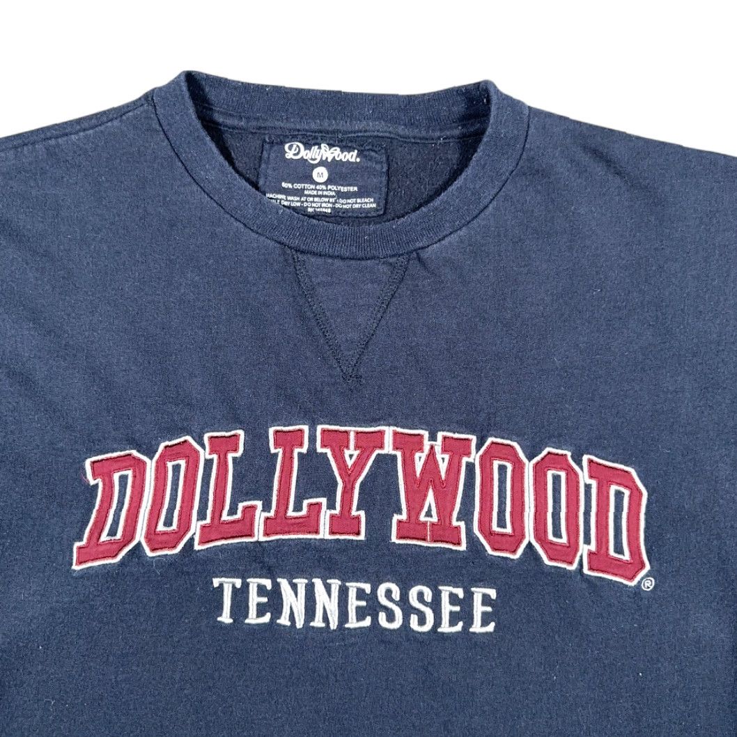 Vintage Dollywood Sweatshirt Dollywood Blue Sweater Men Medium Crew Neck Long Sleeve Pullover Cotton Blend Embroidered Logo Tennessee 90s Fashion Size US M / EU 48-50 / 2 - 2 Thumbnail