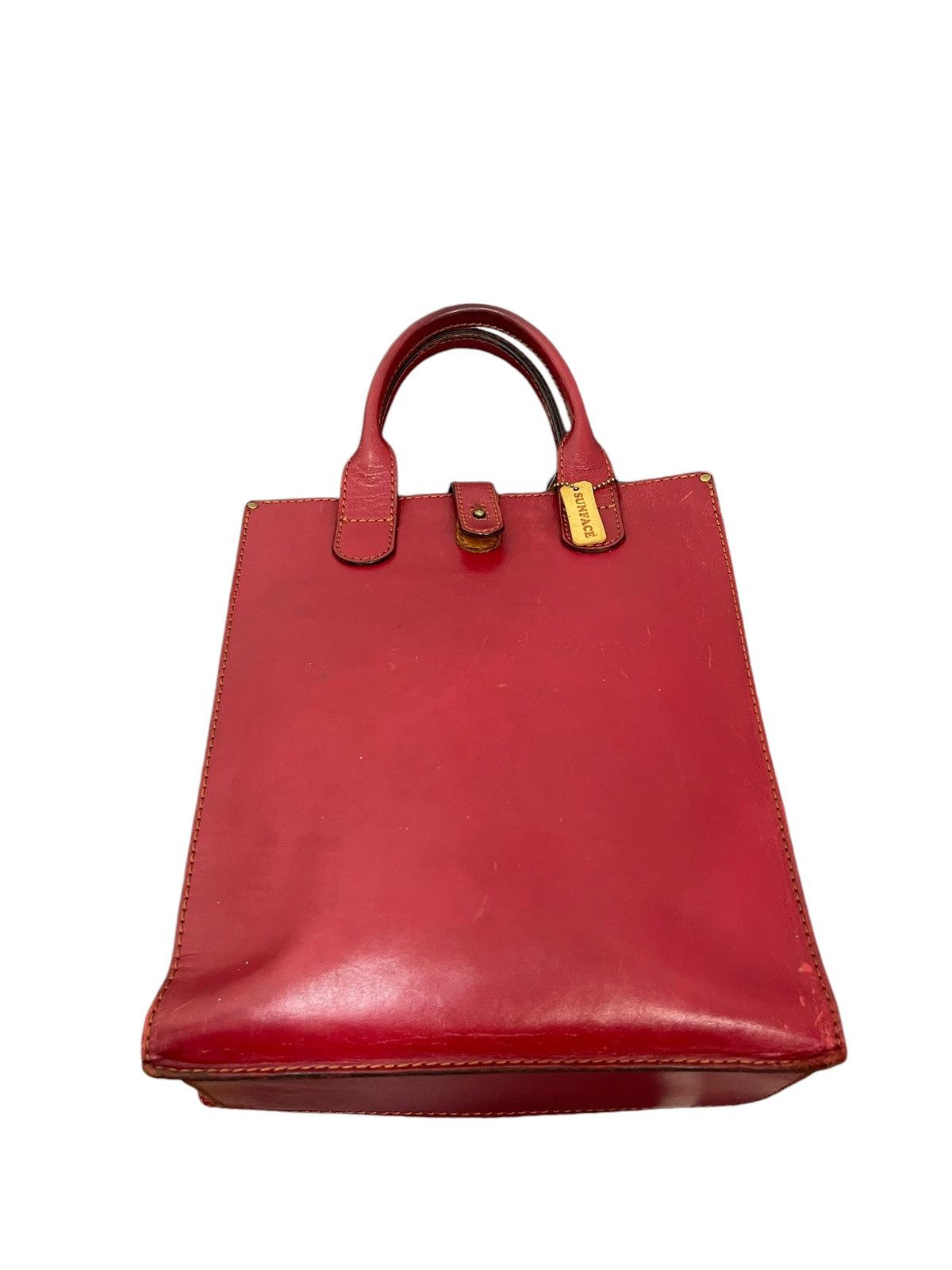 Leather Full Leather Thick Sunface Tote Bag 1🟩0 Size ONE SIZE - 2 Thumbnail