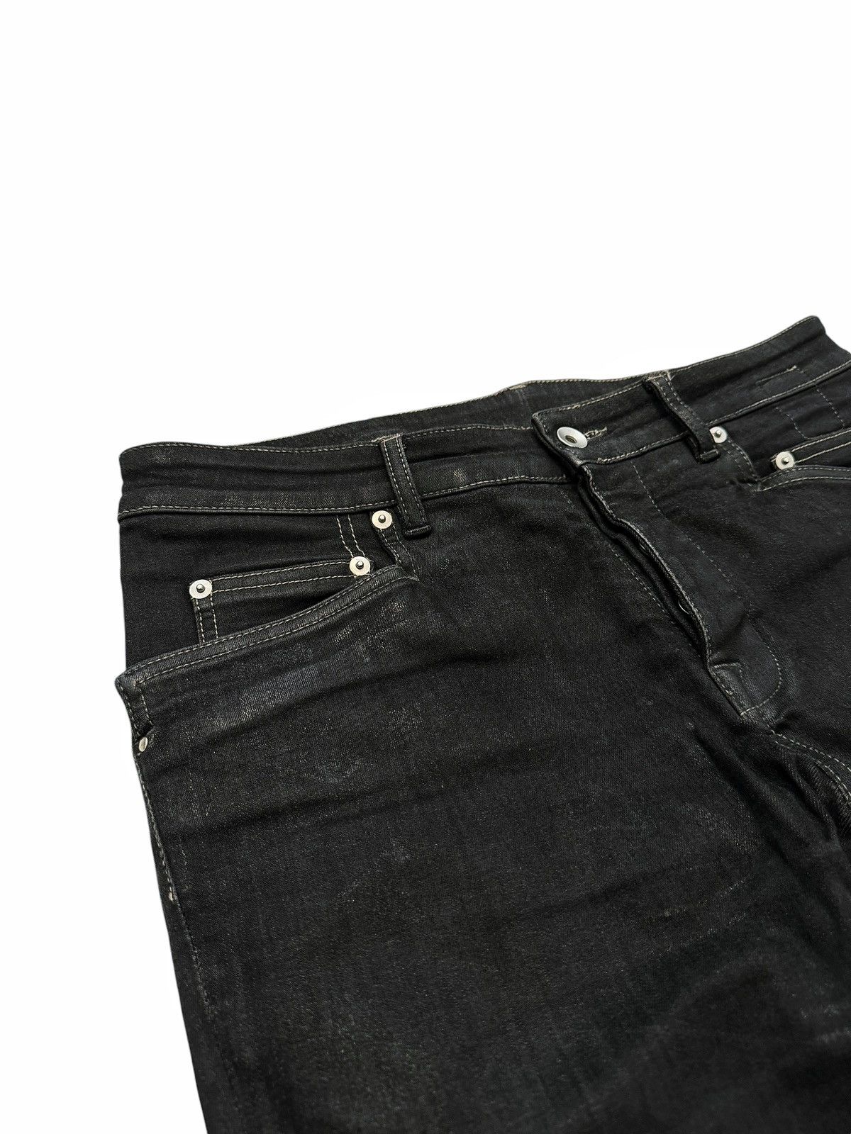 Rick Owens ★ Foil Waxed Tyrone Bootcut Denim Size US 32 / EU 48 - 4 Thumbnail