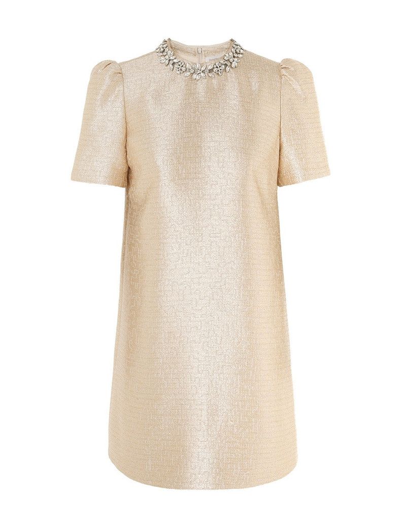Zimmermann oc11z0226 Crush Shift Dress In Gold Size XS / US 0-2 / IT 36-38 - 1 Thumbnail