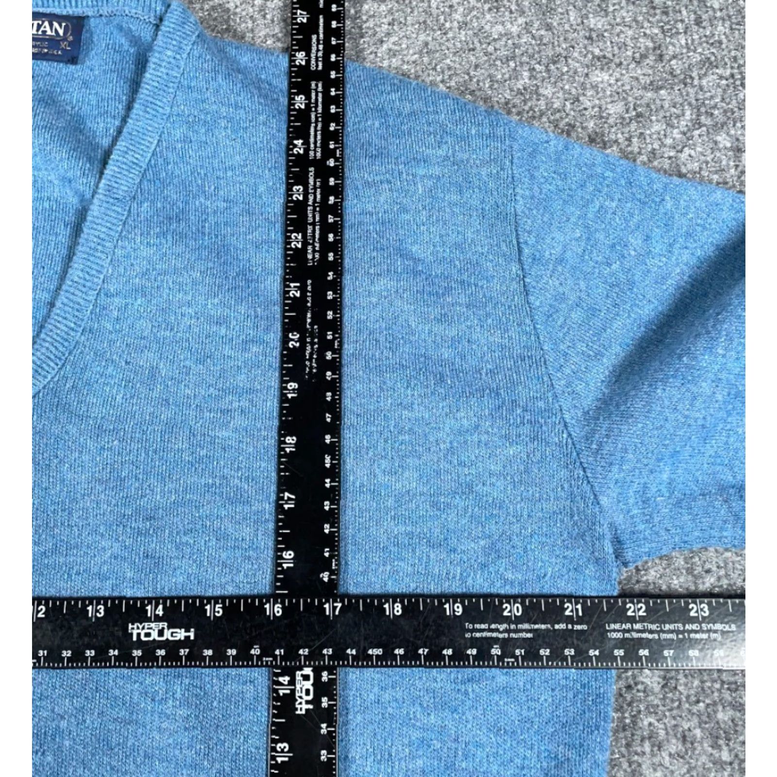 Vintage VTG 80s Puritan V-Neck Sweater Adult XL Blue Lightweight Knit Pullover Long Sleeve Casual Mens Size US XL / EU 56 / 4 - 4 Thumbnail