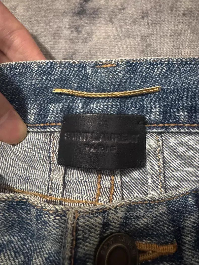 Saint Laurent Paris Saint Laurent Paris Light Blue Claw Patch Destroyed Denim Size US 27 - 6 Thumbnail