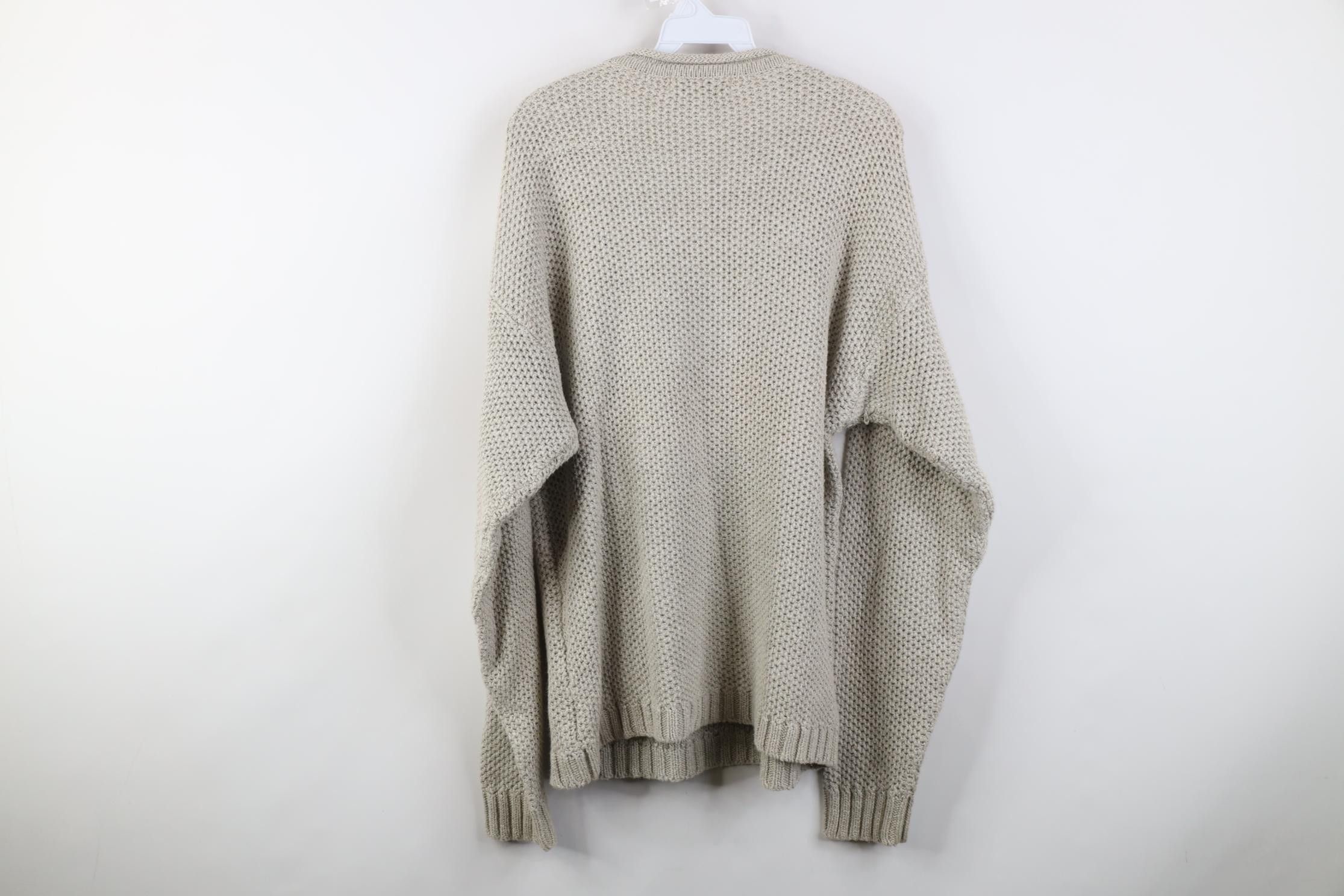 Vintage Vintage 90s Streetwear Thermal Marled Knit Sweater Beige Size US L / EU 52-54 / 3 - 9 Thumbnail