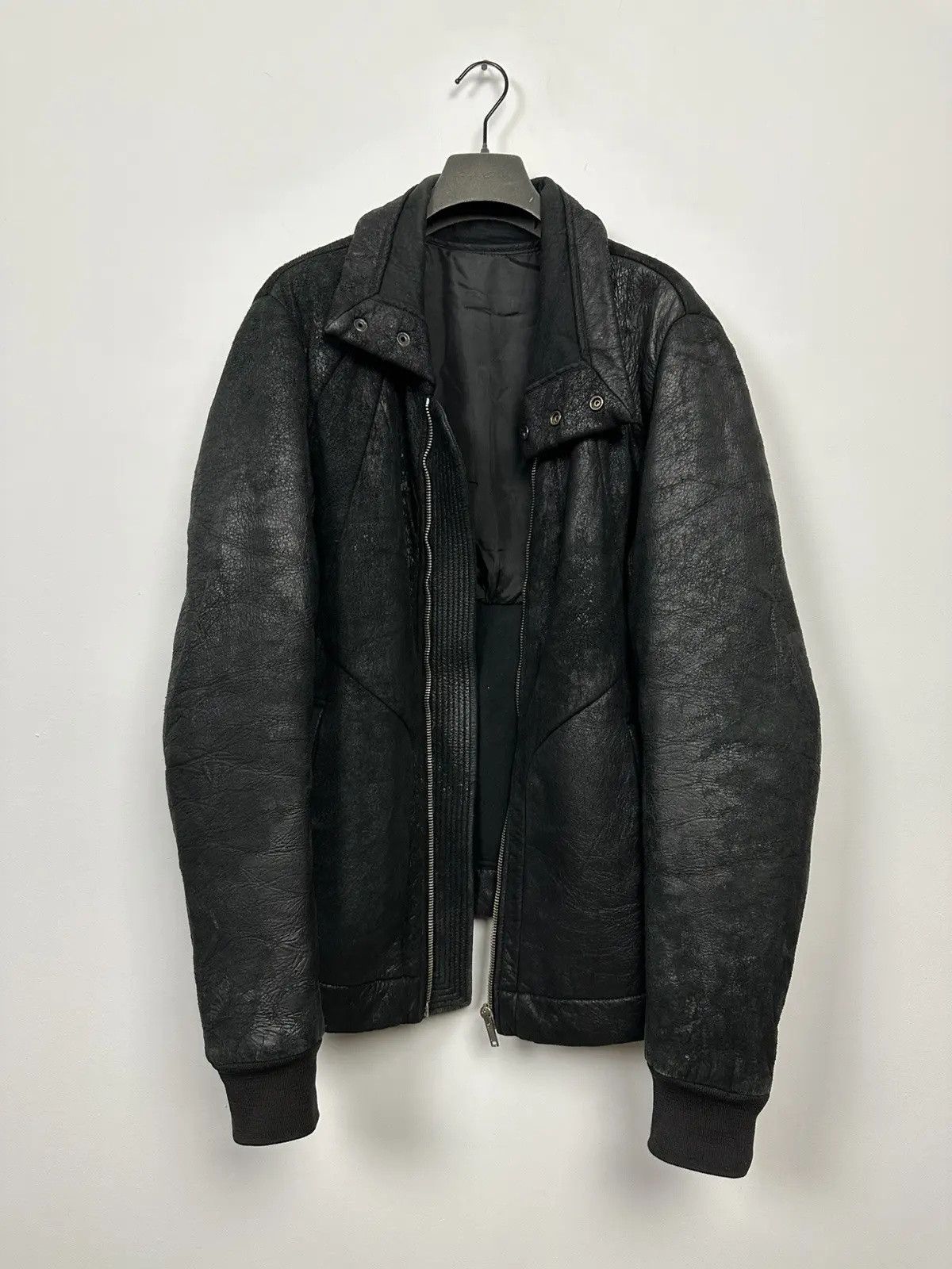 Rick Owens FW18 'SISYPHUS' LCW Intarsia Leather Jacket | Grailed