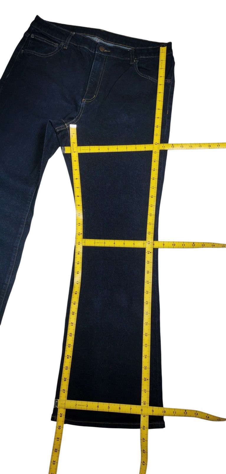 GU GU Japanese Brand Flare Dark Blue Jeans Size US 33 - 9 Thumbnail