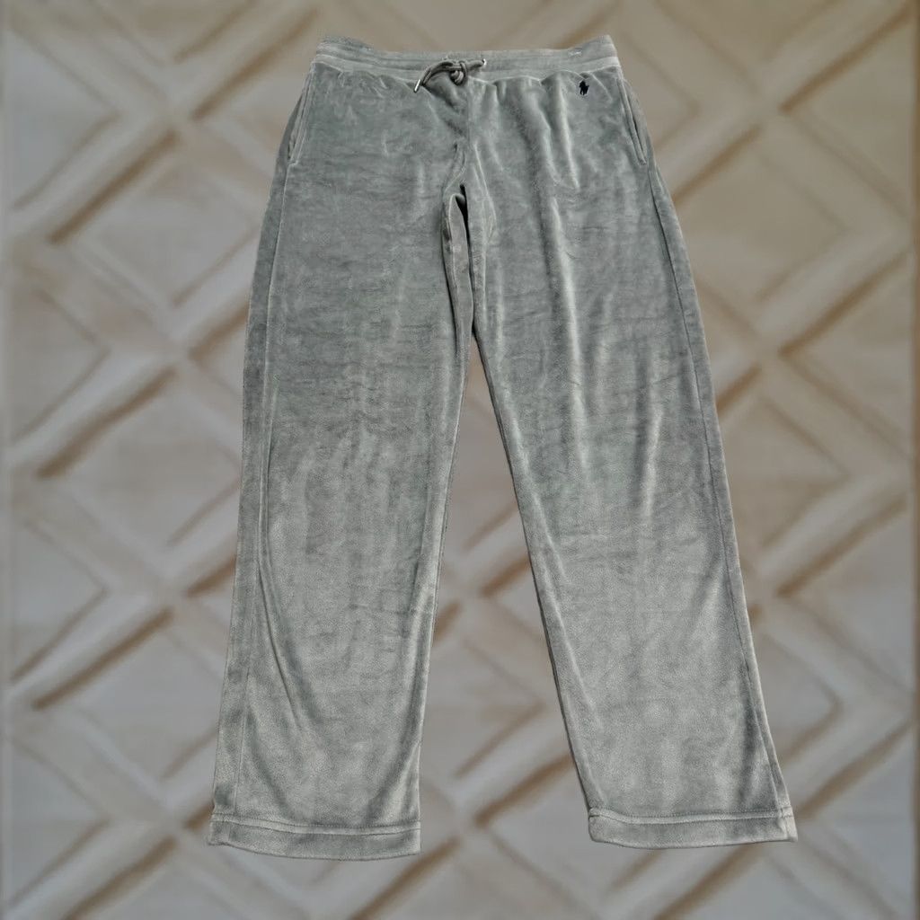 Polo Ralph Lauren Polo Ralph Lauren Velour Pajama Pants Mens Medium Gray Soft Lounge Drawstring Pockets Size US M / EU 48-50 / 2 - 1 Thumbnail