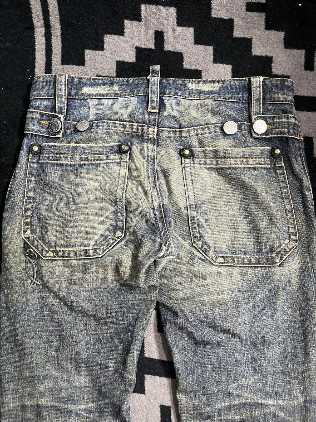 Dsquared2 FW05 dsquared2 buckle back HOPE mud wash distressed jeans Size US 31 - 6 Thumbnail