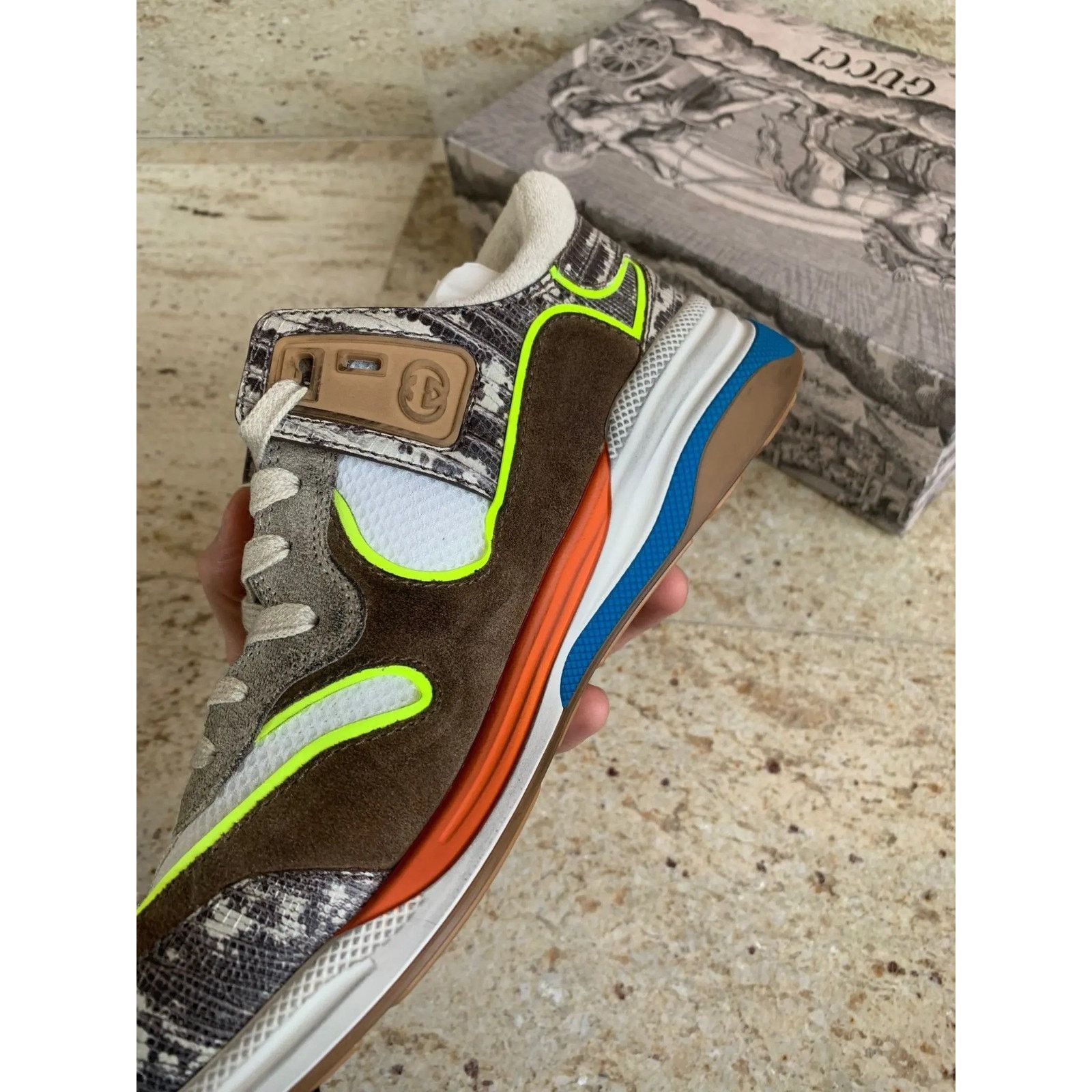 Gucci o1rshd1 Miro Soft Logo Runner Trainer in Brown / Multi Size US 8.5 / EU 41-42 - 7 Thumbnail