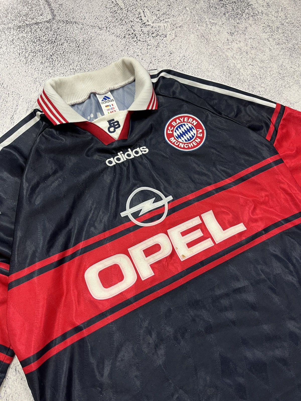Adidas Bayern Munich Munchen 1997/99 Home Soccer Jersey #14 Basler Size US L / EU 52-54 / 3 - 4 Thumbnail