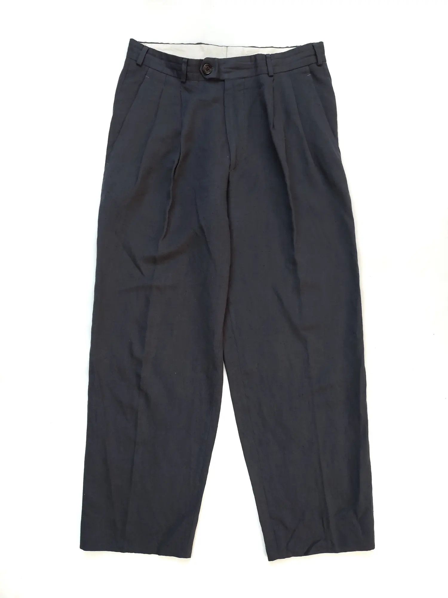Vintage YSL Pour Homme Grey Flax Trousers Pants Size US 32 / EU 48 - 1 Thumbnail