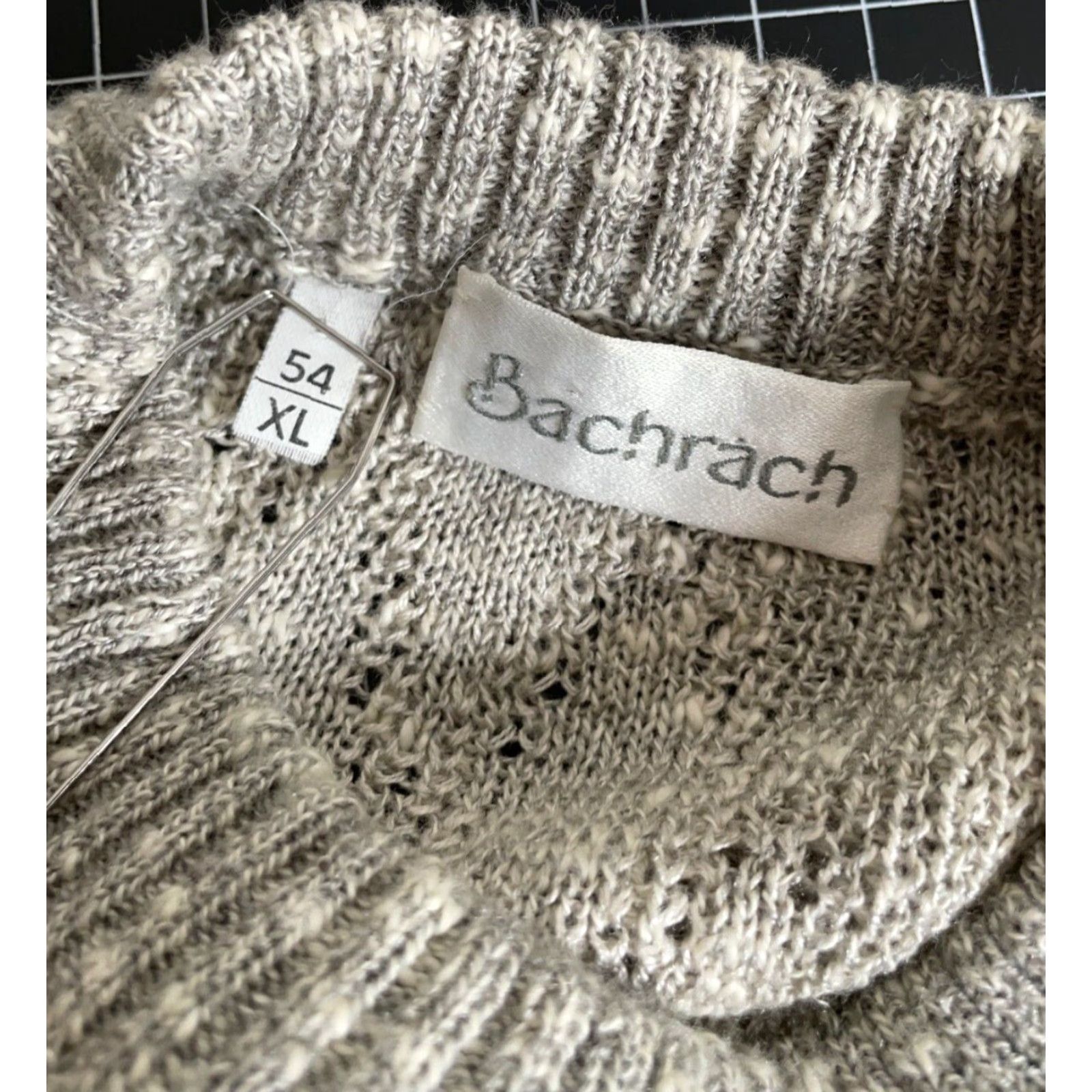 Vintage VINTAGE Bachrach Chunky-Knit Sweater Adult XL Beige Check Pattern Preppy Mens Size US XL / EU 56 / 4 - 4 Thumbnail