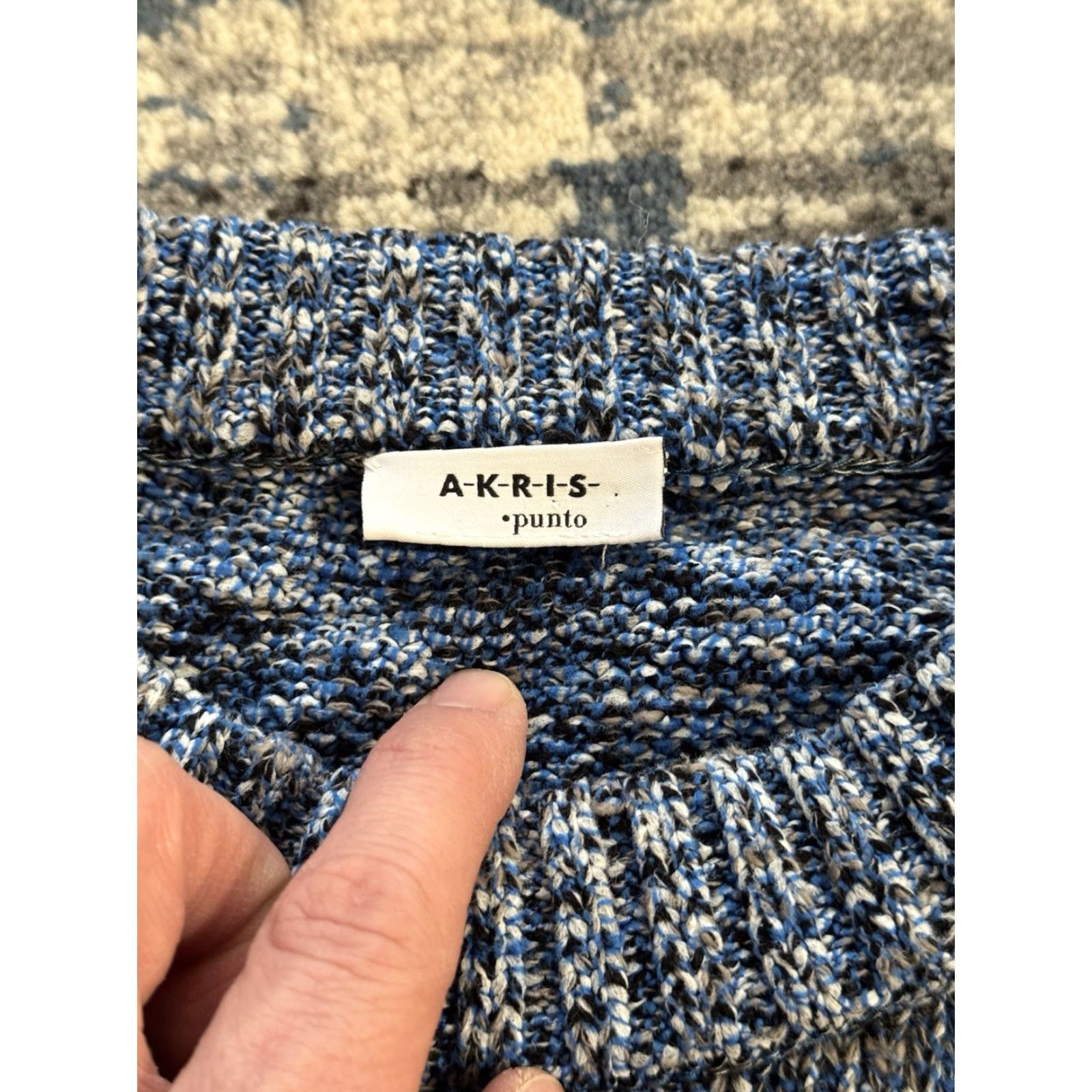 Akris VINTAGE AKRIS PUNTO Blue Knit Side Zip Pullover Sweater Women’s Size 10 US Crew Neck Long Sleeve Cotton Nylon Zipper Designer Size L / US 10 / IT 46 - 7 Thumbnail
