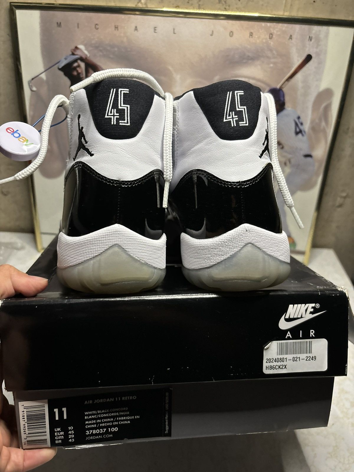 Jordan Brand Air Jordan 11 Retro 2018 Concord 2018 Size US 11 / EU 44 - 7 Thumbnail