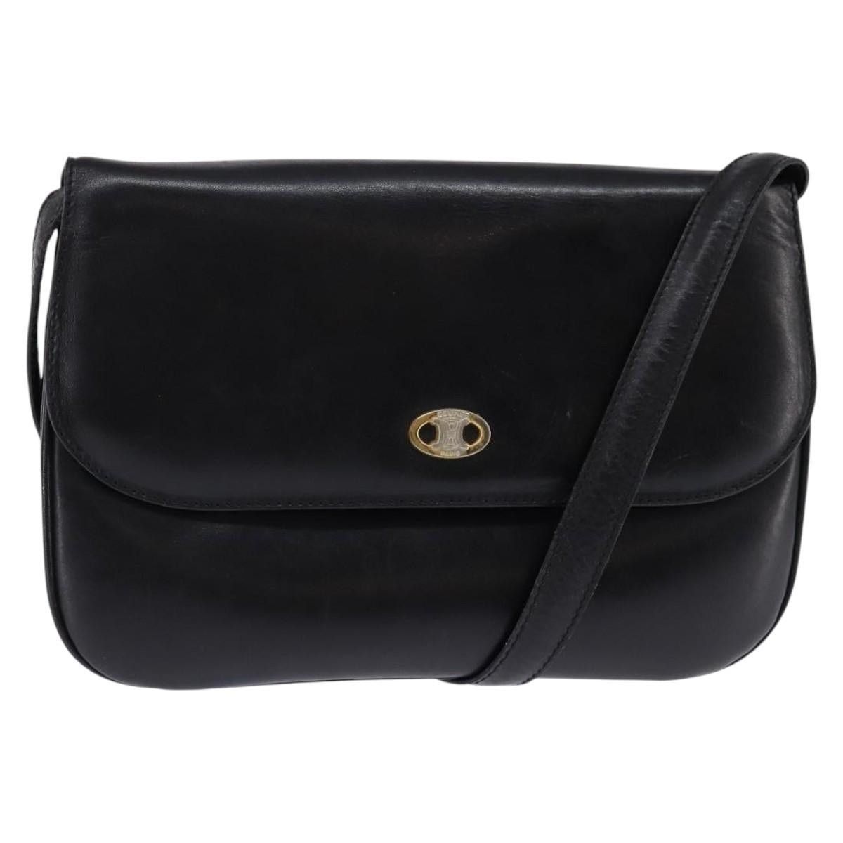 Celine CELINE Shoulder Bag Leather Black Gold Size ONE SIZE - 1 Thumbnail