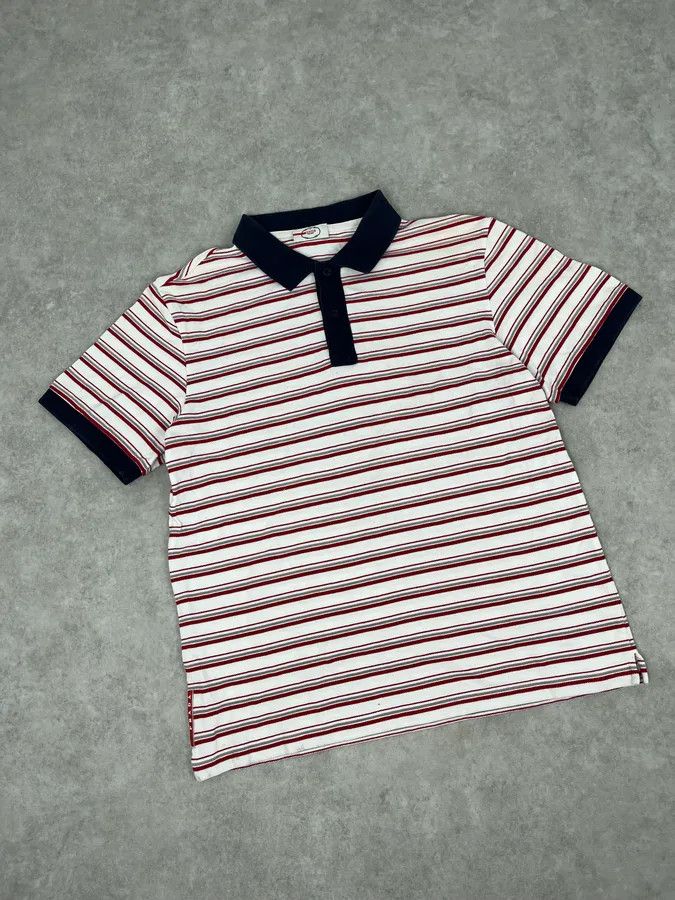 Prada 2000s Prada White & Red Stripes Polo Size US S / EU 44-46 / 1 - 5 Thumbnail