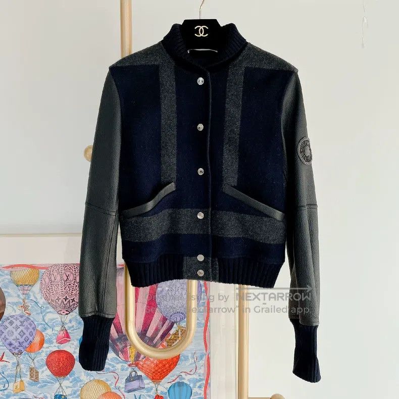 Hermes Hermes Cashmere and leather short coat Size XXS / US 00 / IT 34 - 1 Thumbnail