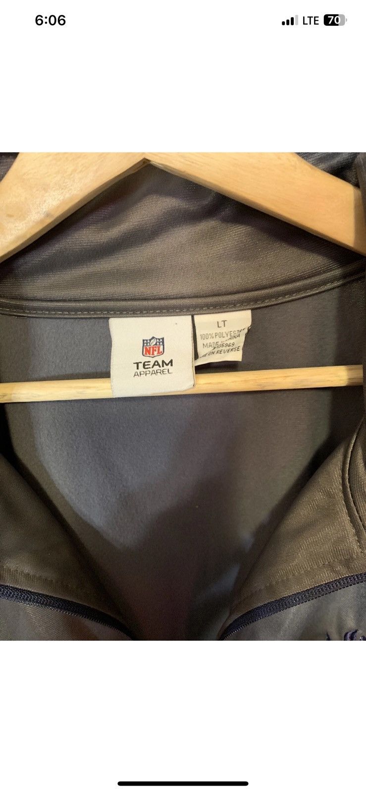 NFL Nfl Denver Broncos mens sz LT windbreaker jacket gray blue Size US L / EU 52-54 / 3 - 2 Thumbnail